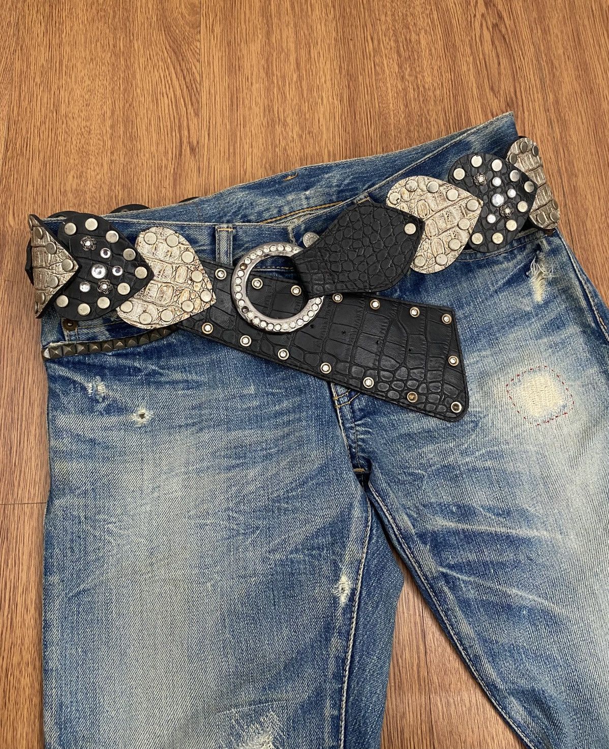 If Six Was Nine Love studded black silver belt Size ONE SIZE - 3 Thumbnail