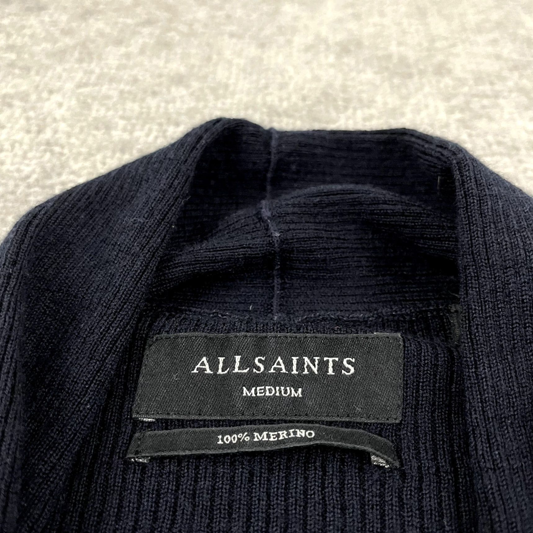 Allsaints ALLSAINTS Sweater Womens Medium Navy Blue Merino Wool Open Cardigan Pullover Size M / US 6-8 / IT 42-44 - 3 Thumbnail