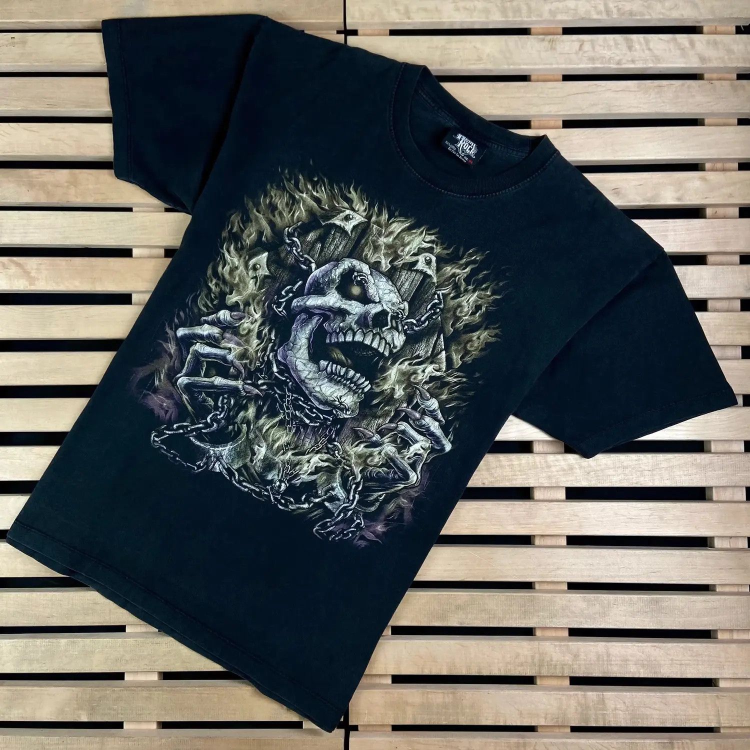 Band Tees × Vintage Mens Vintage T Shirt Metal Rock Size XL Skull Size US XL / EU 56 / 4 - 1 Thumbnail