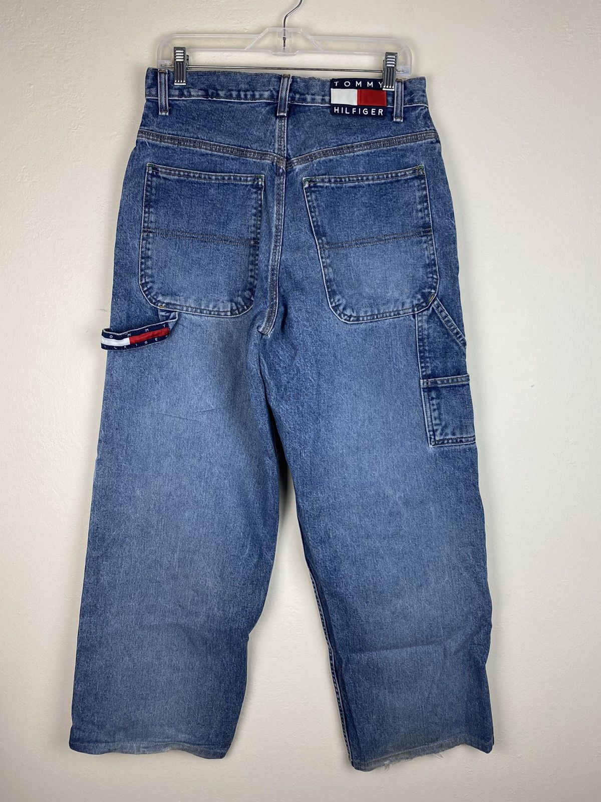 Tommy Hilfiger 90’s Vintage Blue Tommy Jeans Carpenter Denim Jeans Baggy Size US 30 / EU 46 - 2 Thumbnail