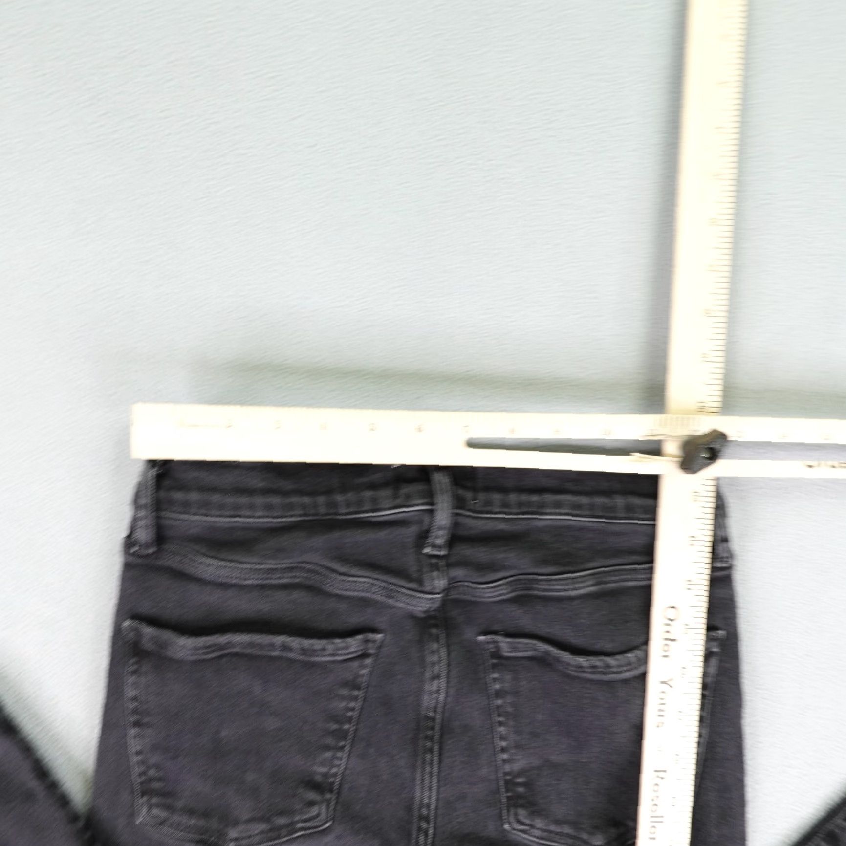 Agolde VINTAGE AGOLDE Jeans Womens 28 Black Denim Sophie High Rise Skinny Fray Stretch Pants Regular Rise Stonewashed Dark Denim Women Jeans Size 26" / US 2 / IT 38 - 7 Thumbnail
