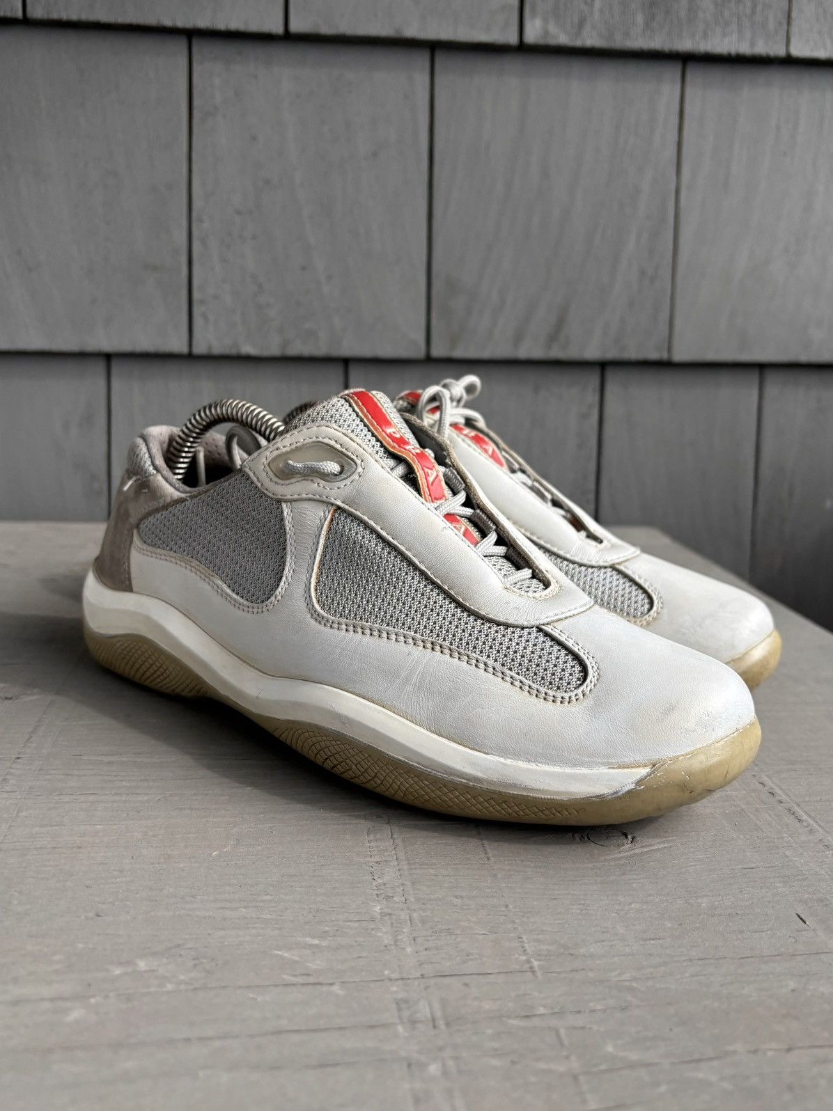 Prada Vintage Vintage Prada Americas Cup Sneakers 3163 Linea Rossa Grailed