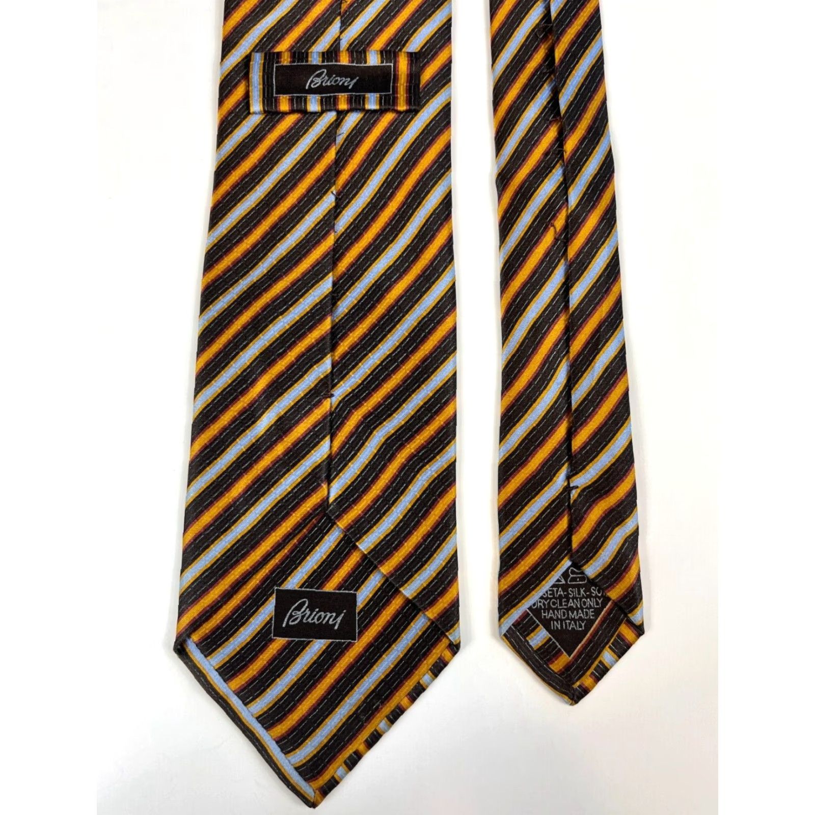 Brioni VINTAGE Brioni Men's Luxury Silk Tie Striped Hand Made in Italy Size ONE SIZE - 7 Thumbnail