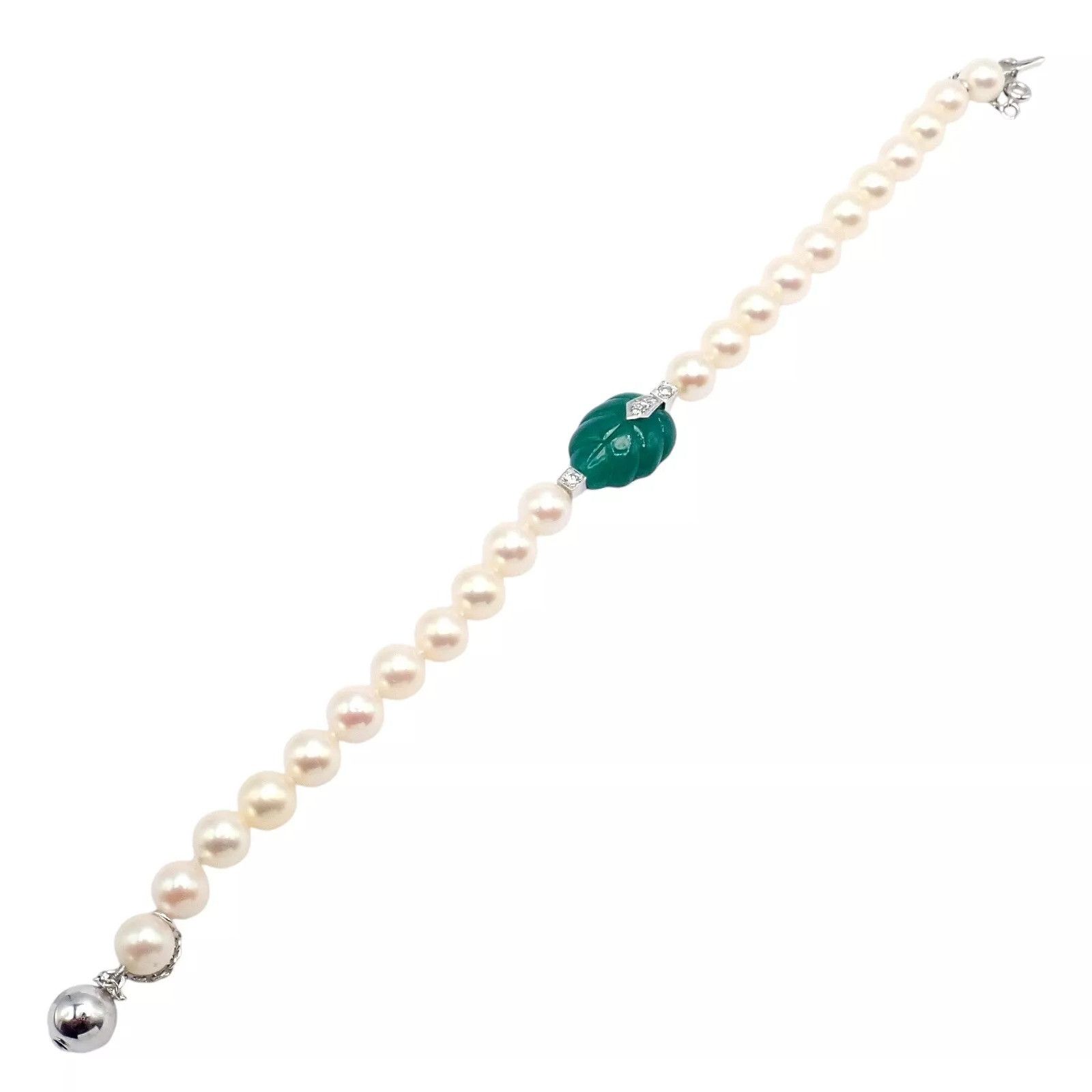 Cartier Cartier 18k 7mm Pearl Diamond Chalcedony Patiala Bracelet Size ONE SIZE - 7 Thumbnail