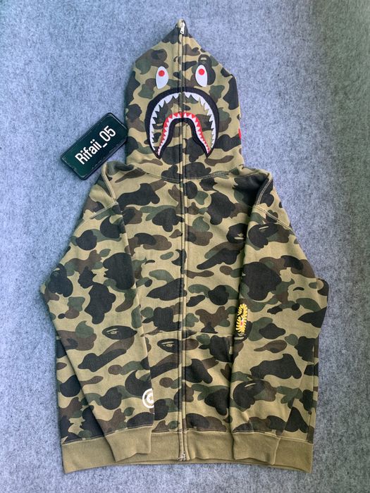 Bape color camo ponr shark full zip hoodie hot sale