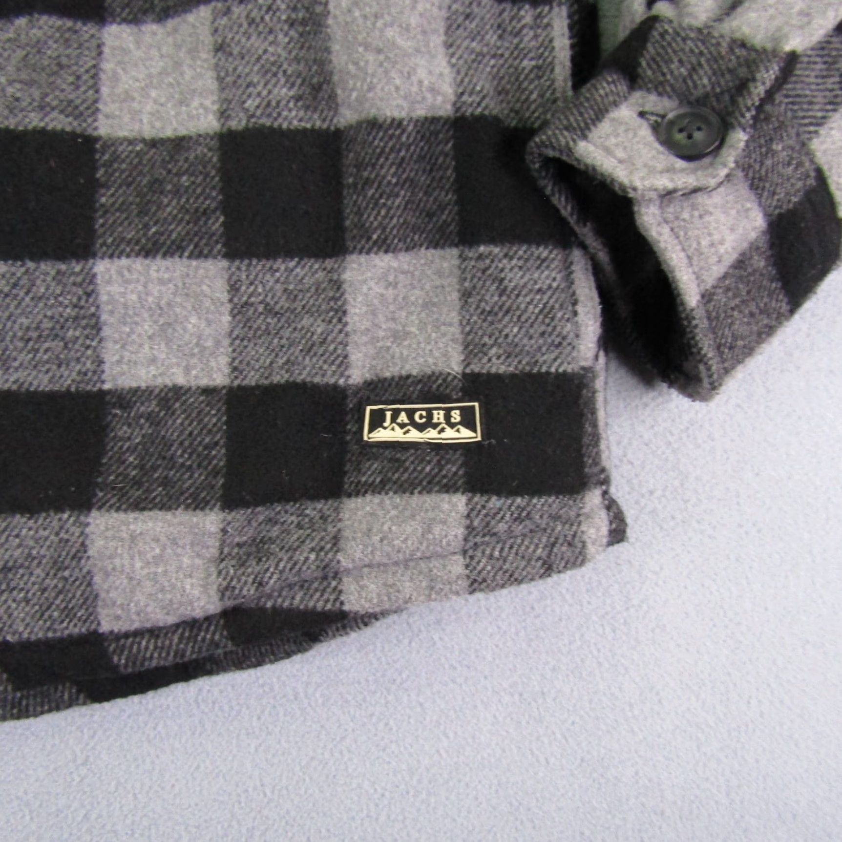 Vintage VINTAGE JACHS Jacket Mens Large Gray Plaid Flannel Wool Blend Quilted Lining Shacket Size US L / EU 52-54 / 3 - 5 Thumbnail