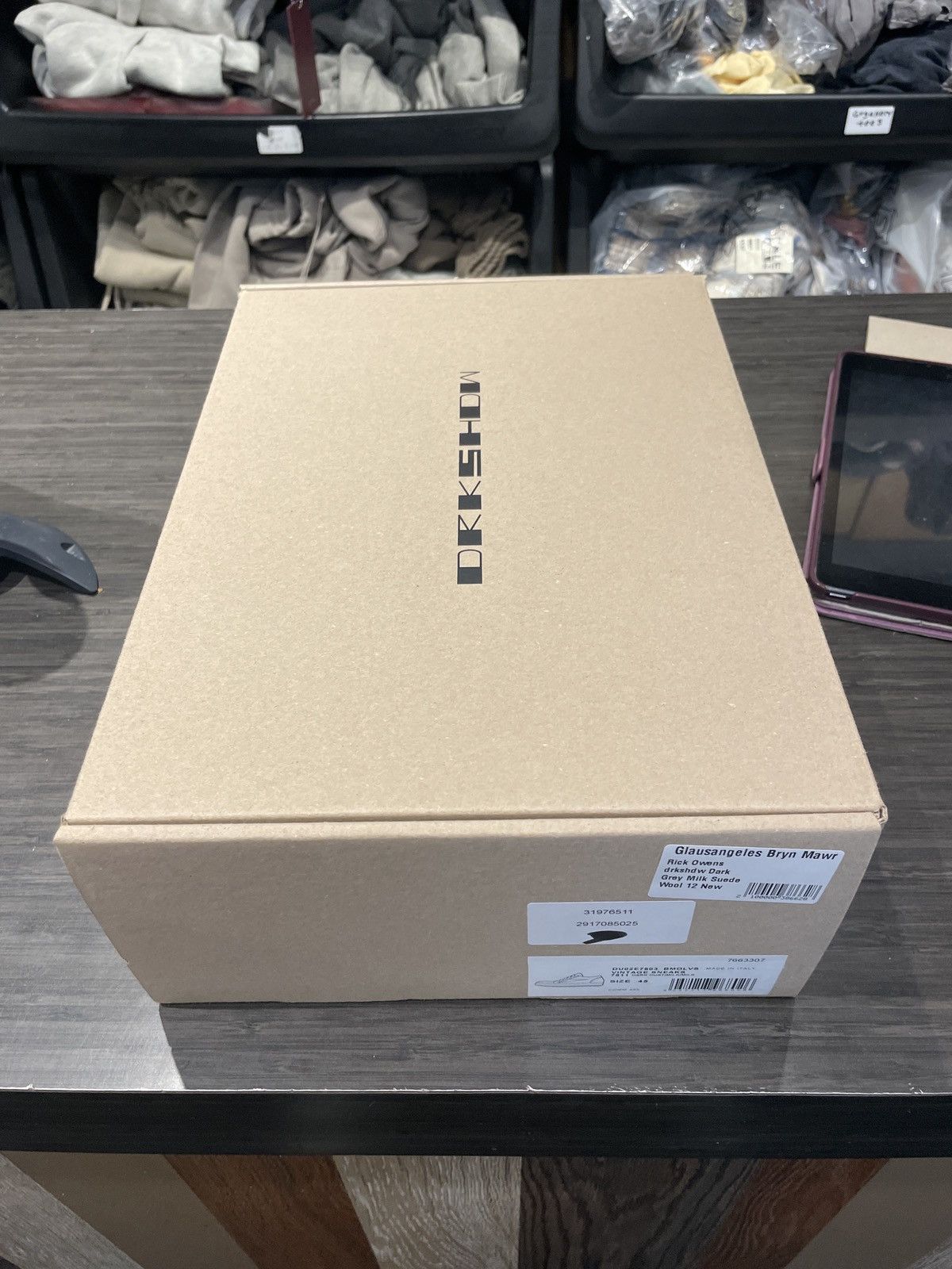 Rick Owens Drkshdw Rick Owens DRKSHDW Dark Grey Milk Suede Wool 12 Size US 12 / EU 45 - 8 Thumbnail