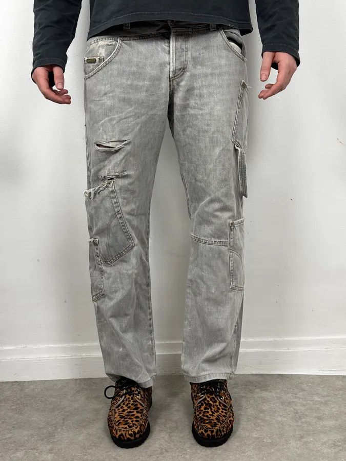 Dolce & Gabbana AW2004 Dolce & Gabbana Grey Distressed Multipocket Denim Jeans Size US 34 / EU 50 - 2 Thumbnail