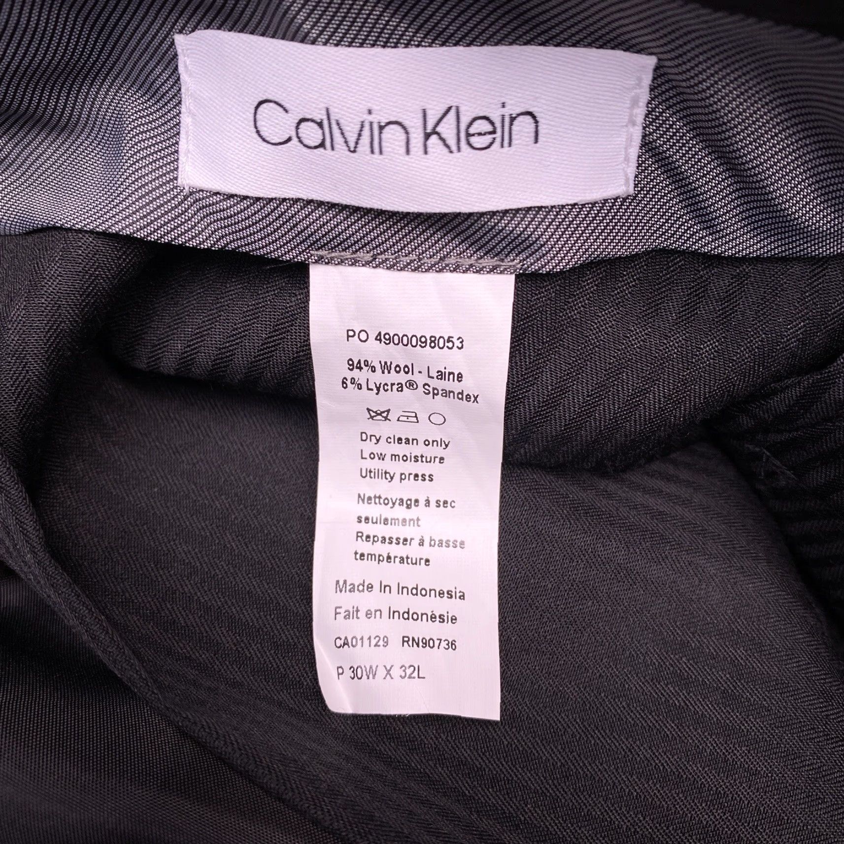 Calvin Klein Calvin Klein Slim Pants Mens 30x32 Blue Dress Slim Fit Tapered Professional Classic Wool Blend New Size US 30 / EU 46 - 6 Thumbnail