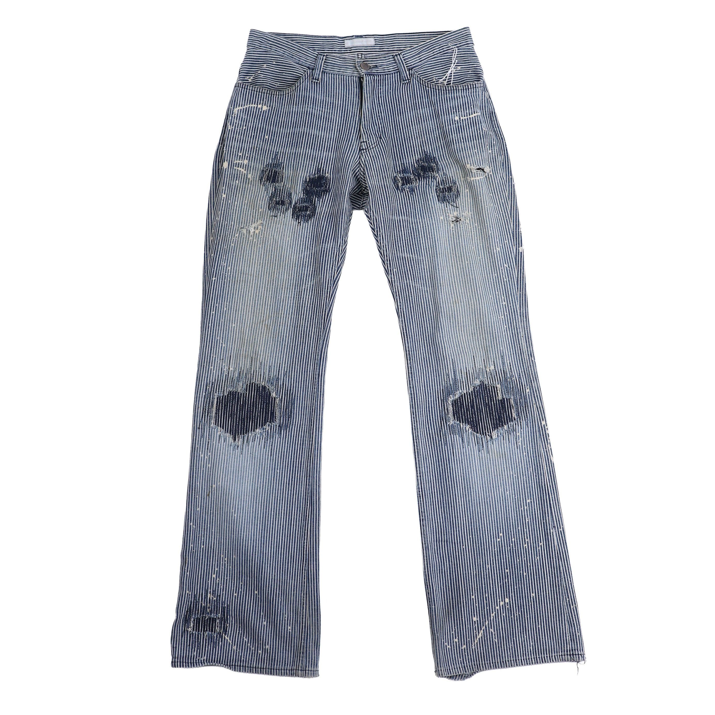Number (N)ine Number Nine Pinstripe Painter Pants Size US 32 / EU 48 - 5 Thumbnail