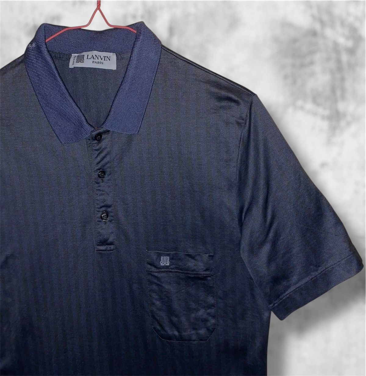 Lanvin × Vintage Vintage 80s Lanvin Paris Ethnic Stripe Polo Shirt Size US M / EU 48-50 / 2 - 2 Thumbnail