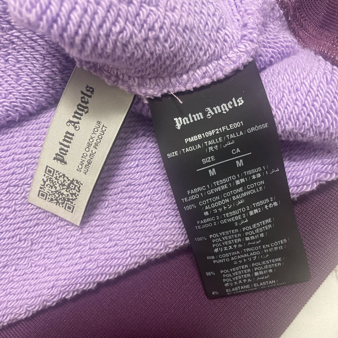 Palm Angels AUTHENTIC PALM ANGELS PURPLE DOUBLE HOODED HOODIE Size US M / EU 48-50 / 2 - 4 Thumbnail