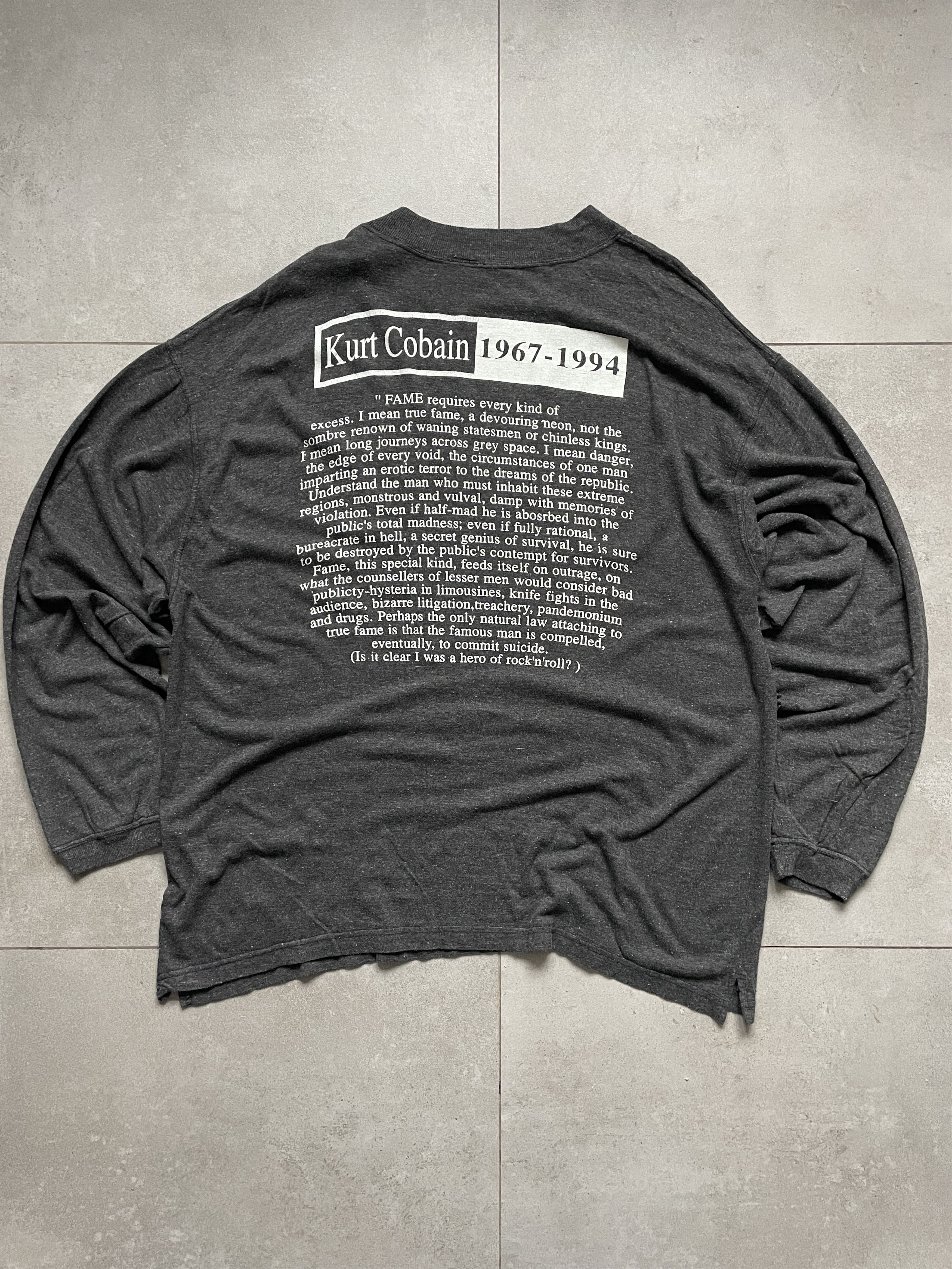 Band Tees VINTAGE 90S NIRVANA TRIBUTE KURT COBAIN MEMORIAL LONGSLEEVE Size US XXL / EU 58 / 5 - 2 Thumbnail