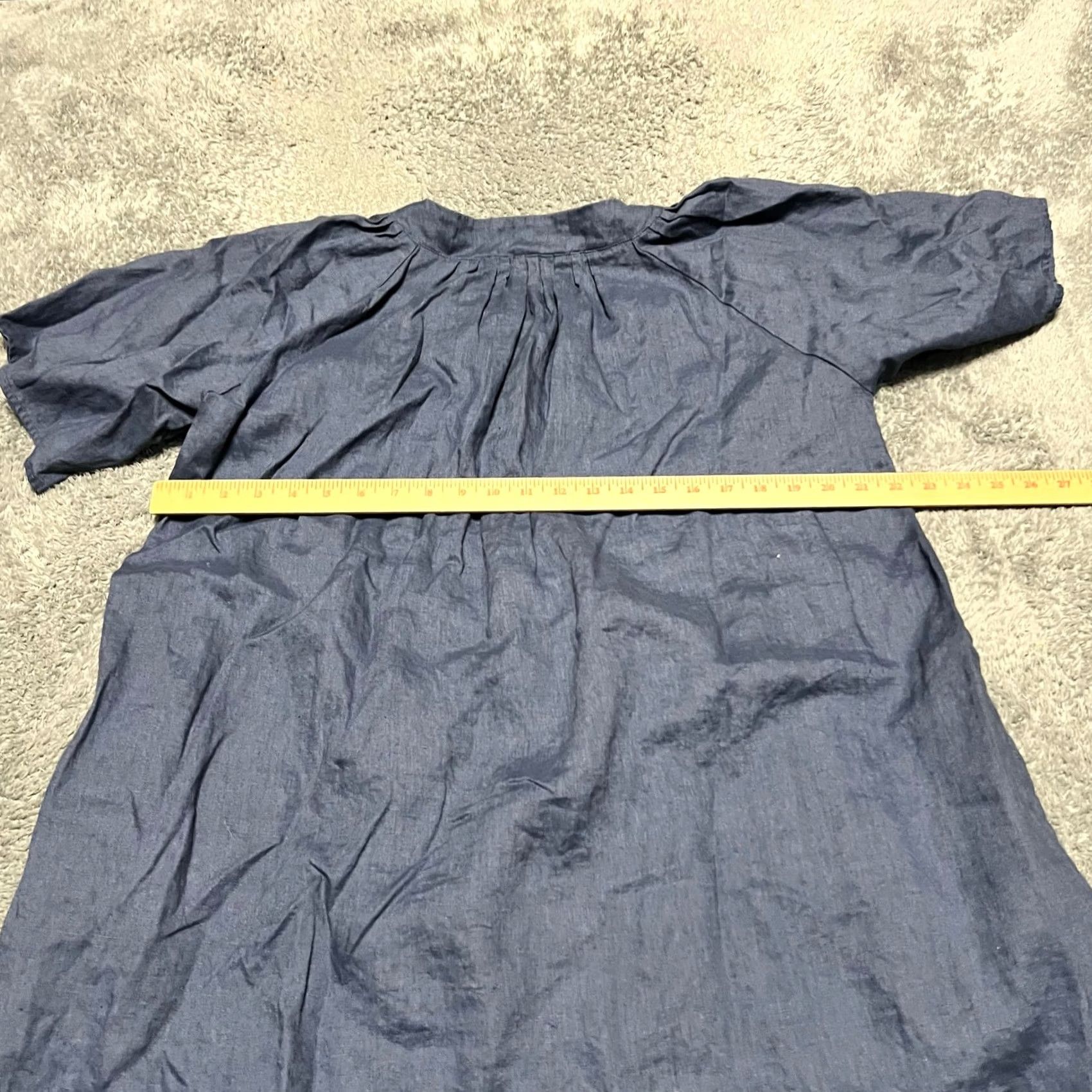 Vintage Miou Muse Dress Womens Large Blue Mini Linen Pockets Size L / US 10 / IT 46 - 5 Thumbnail