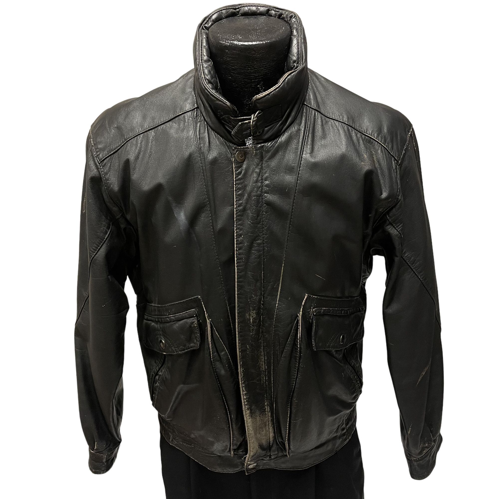 Other Vtg Poreha DISTRESSED Black Leather Street Racer Jacket Size US S / EU 44-46 / 1 - 1 Thumbnail