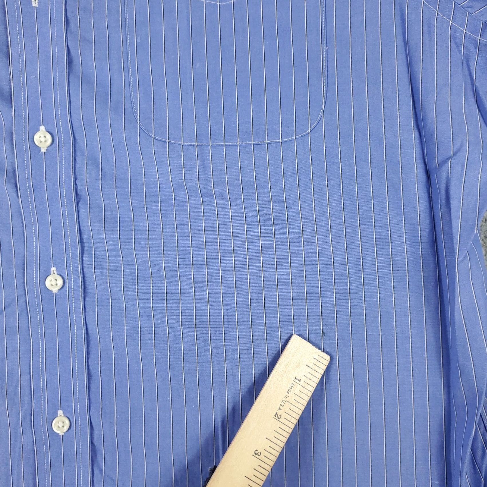 Ralph Lauren Ralph Lauren Shirt Mens 16.5 Blue Striped Dress Shirt Button-Down Long Sleeve Cotton Woven Regular Classic Size 42R - 6 Thumbnail