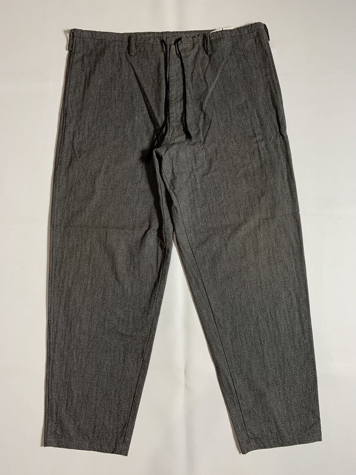 image of Yohji Yamamoto Wide Cotton Pants in Grey, Men's (Size 40)