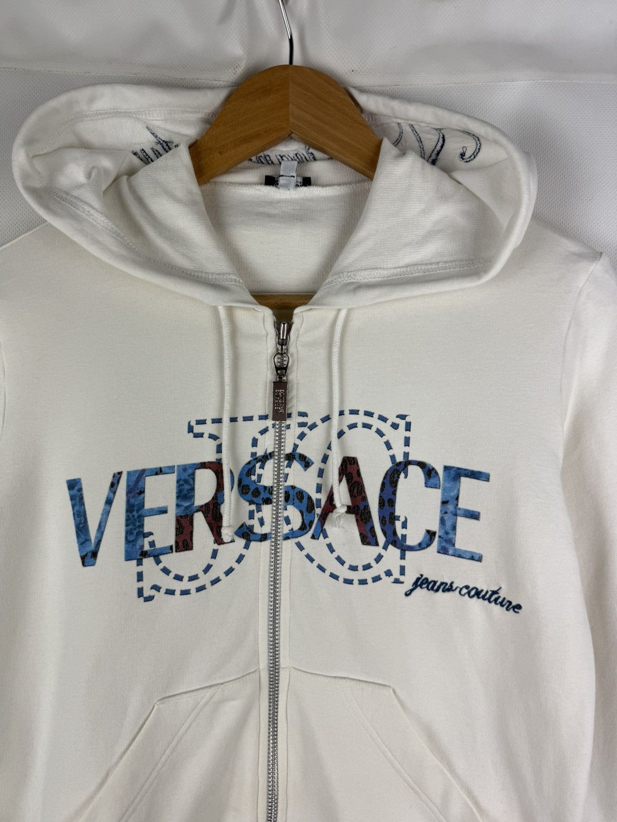 Versace Jeans Couture Versace Jeans Couture Y2K Studded Big Logo Full Zip Hoodie Size S / US 4 / IT 40 - 8 Thumbnail