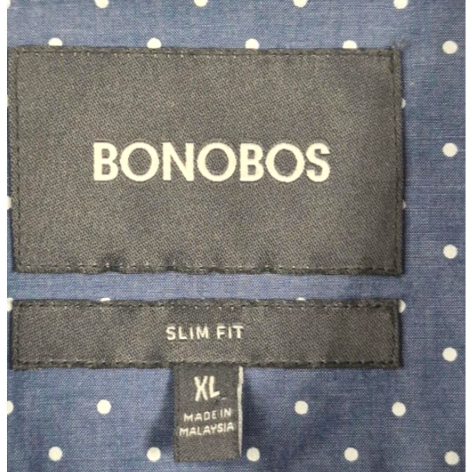 Bonobos Bonobos Button Up Shirt Mens XL Blue Chambray Polka Dot Slim Fit Long Sleeve Size US XL / EU 56 / 4 - 5 Thumbnail