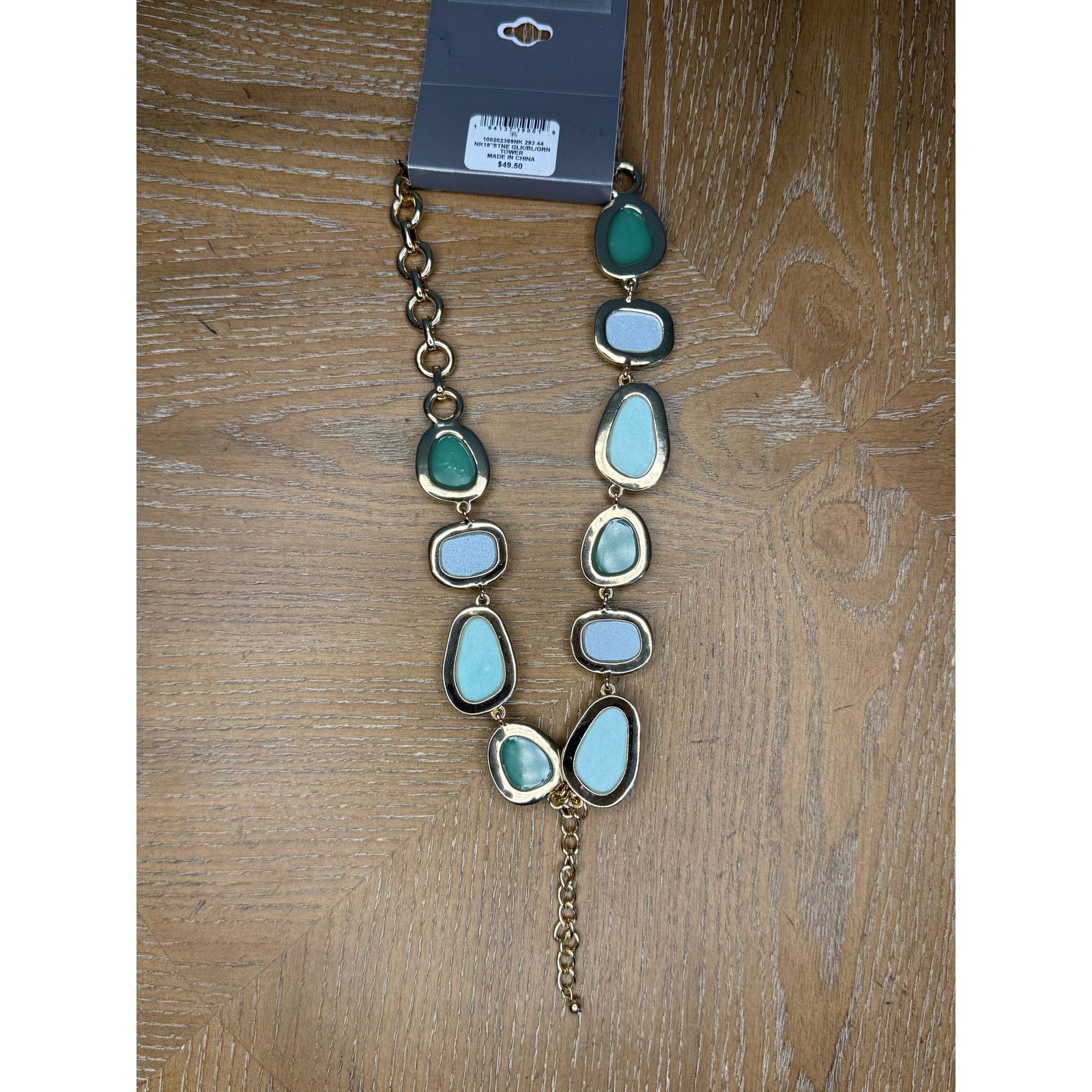 Style & Co Style & Co Green Blue Stone Statement Necklace Gold Tone NEW Size ONE SIZE - 3 Thumbnail