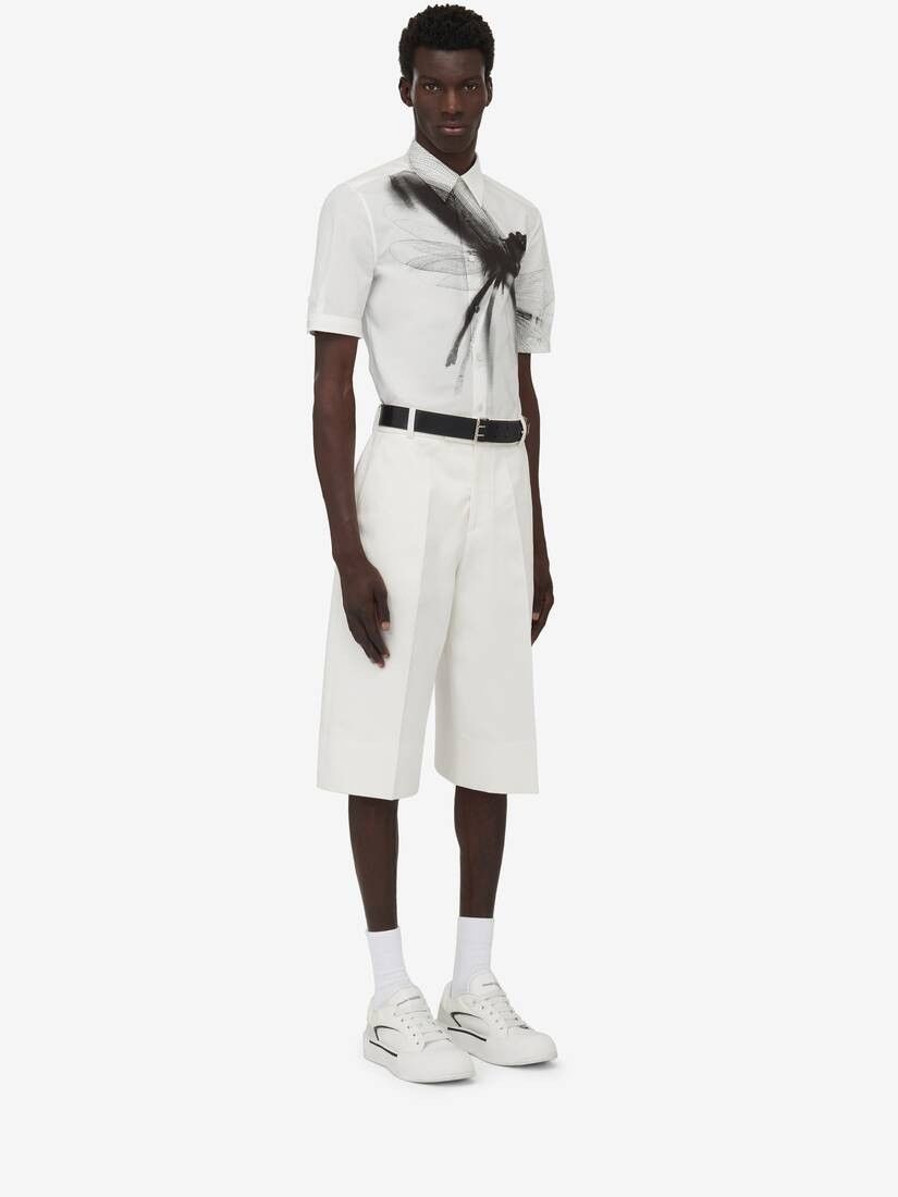 Alexander McQueen o1w1db10725 Dragonfly Short Sleeve Shirt in White Size US S / EU 44-46 / 1 - 3 Thumbnail