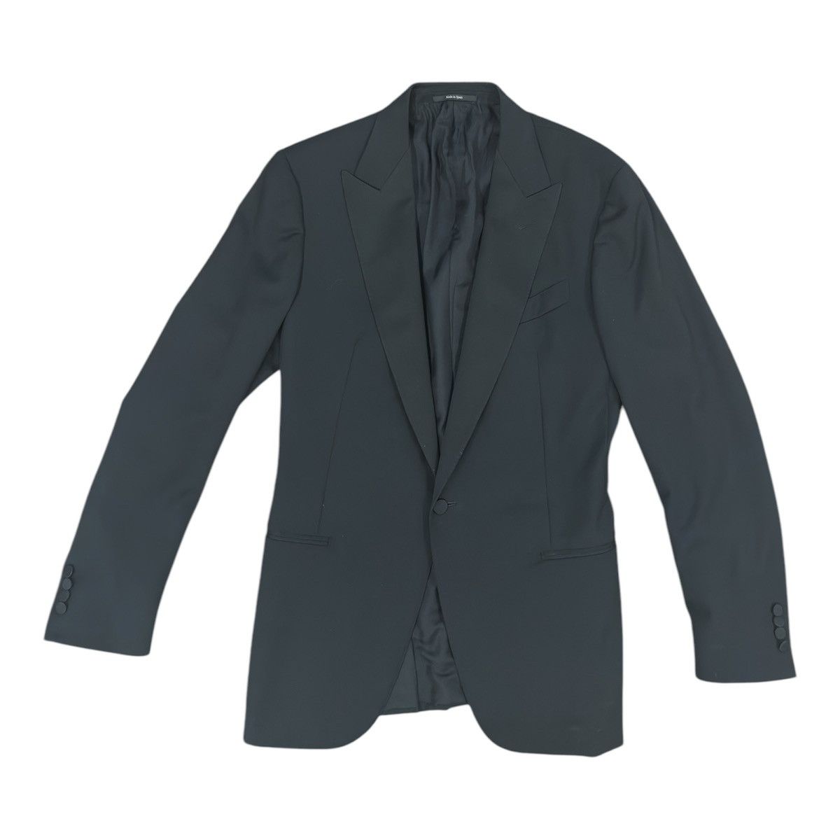 Ermenegildo Zegna Ermenegildo Zegna Black Tuxedo Jacket Peak Lapel Slim Fit Size 38L - 1 Thumbnail