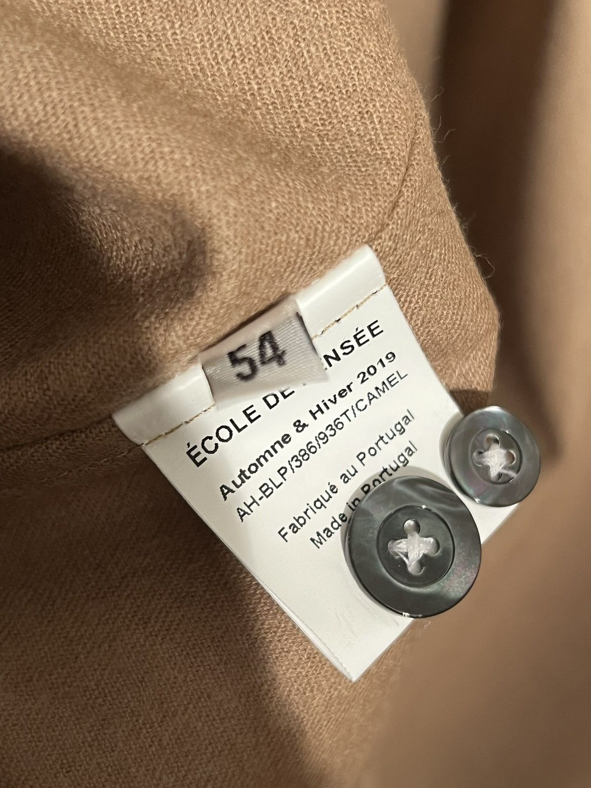 Other NEW 54 Ecole de Pensée 100% Wool Button Up Beige Shirt Size US L / EU 52-54 / 3 - 4 Thumbnail