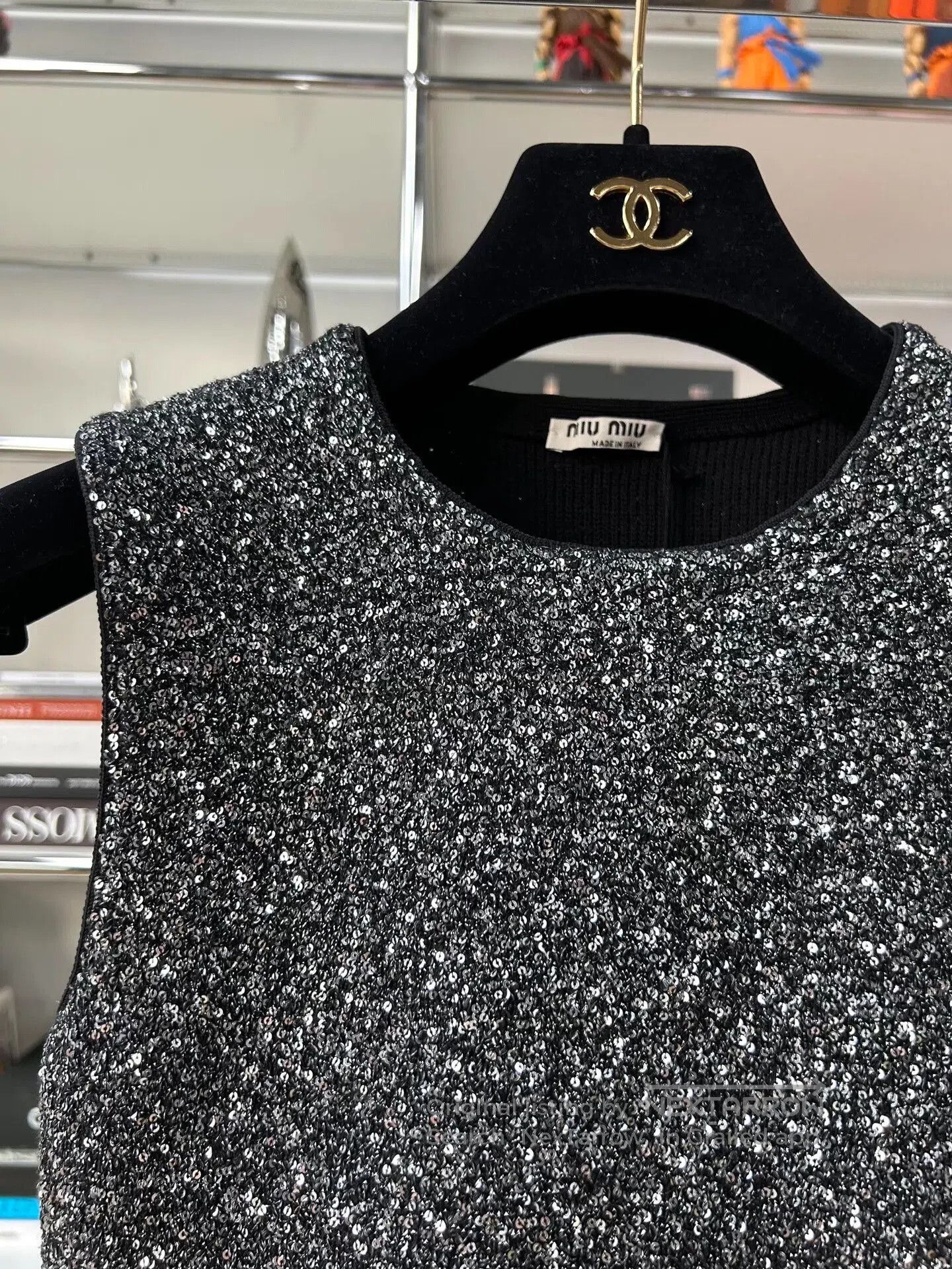 Miu Miu Miu Miu Black Sequin Knit Vest. Size XS / US 0-2 / IT 36-38 - 2 Thumbnail