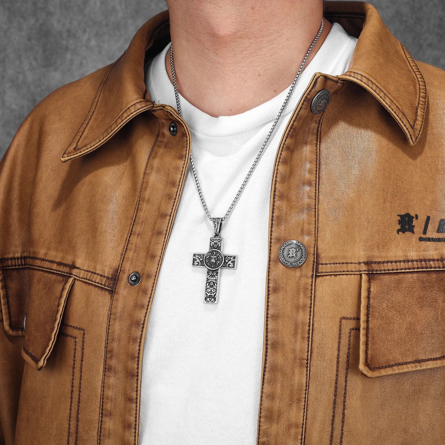 Other Lion Carving Cross Pendant Accessories Necklace Gifts Size ONE SIZE - 5 Thumbnail