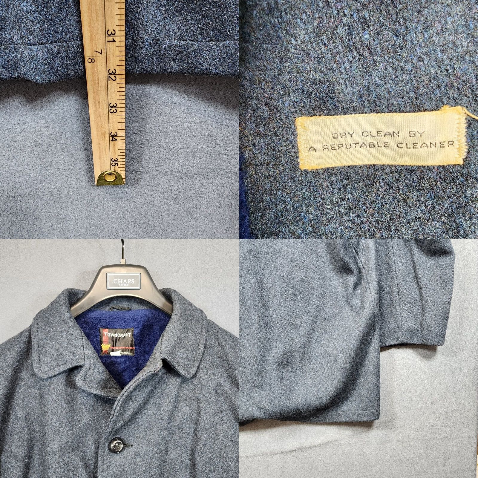 Vintage VINTAGE Towncraft Penneys Coat Mens 44 Navy Blue Lined Grandpa 60s 70s Size US S / EU 44-46 / 1 - 8 Thumbnail