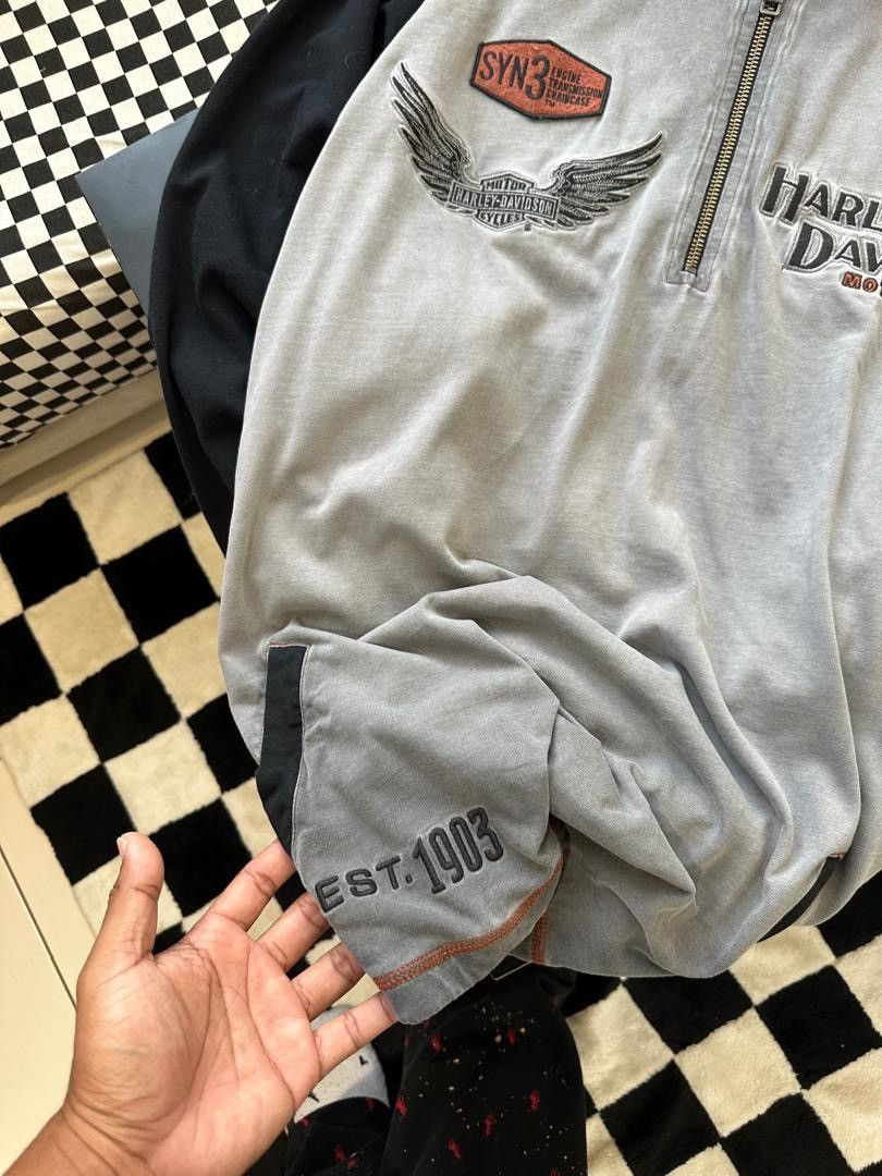 Harley Davidson × Vintage HARLEY DAVIDSON HALF ZIPPER Size US XXL / EU 58 / 5 - 4 Thumbnail