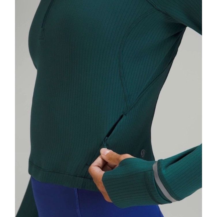 Lululemon 𝓛𝓾𝓵𝓾𝓵𝓮𝓶𝓸𝓷 Its Rulu Run Cropped Half ZipGreen Jasper Size M / US 6-8 / IT 42-44 - 12 Thumbnail
