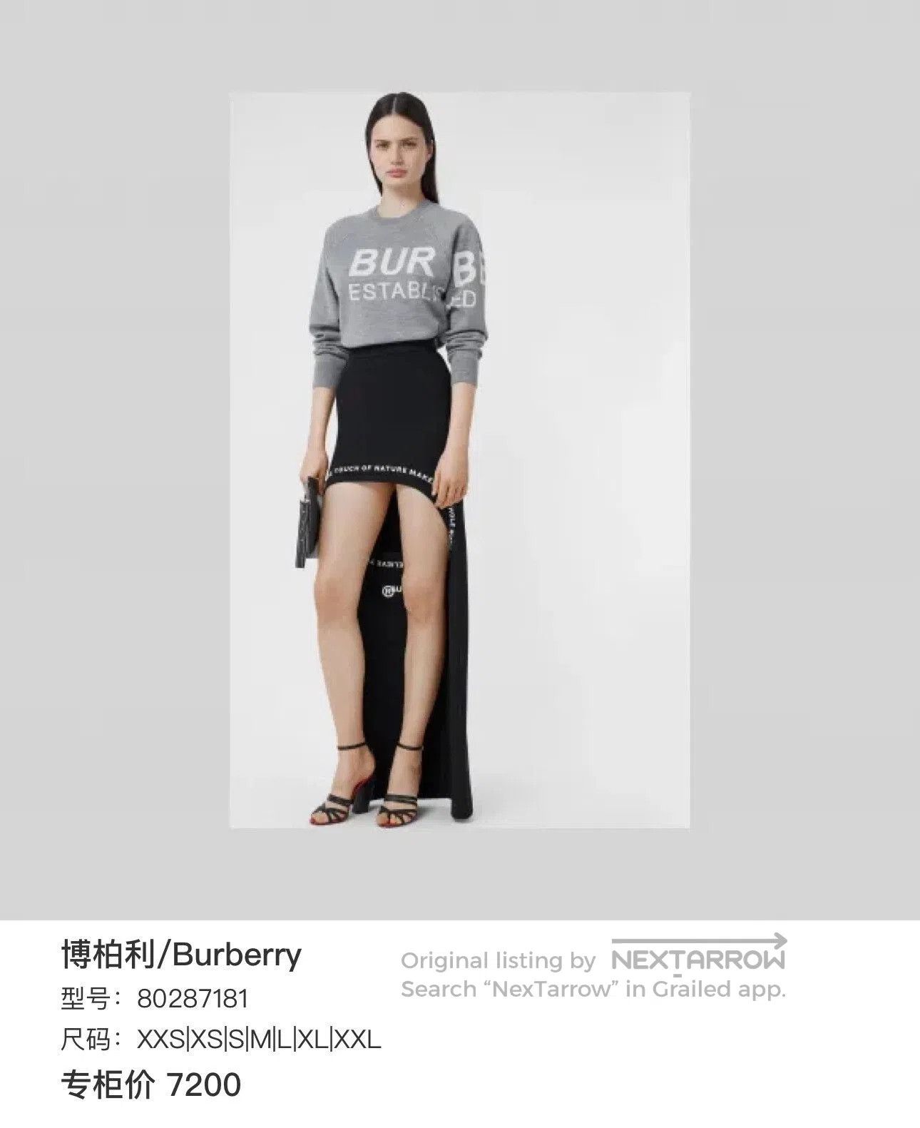 Burberry Burberry Gray Wool Logo Knit Sweater S. Size US S / EU 44-46 / 1 - 7 Thumbnail