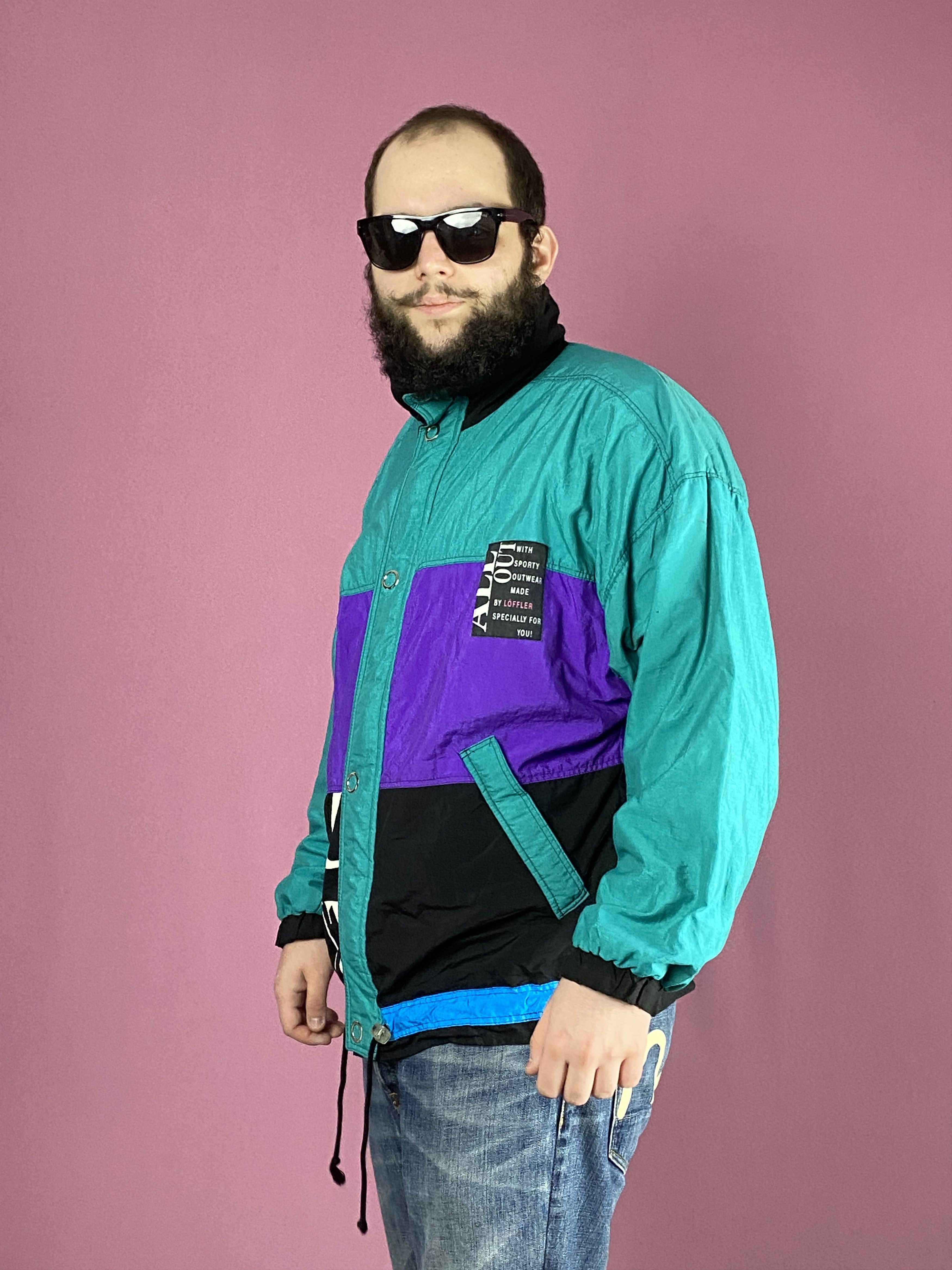 Vintage 90s Loffler All Out Vintage Men's Windbreaker Jacket - M Size US M / EU 48-50 / 2 - 2 Thumbnail