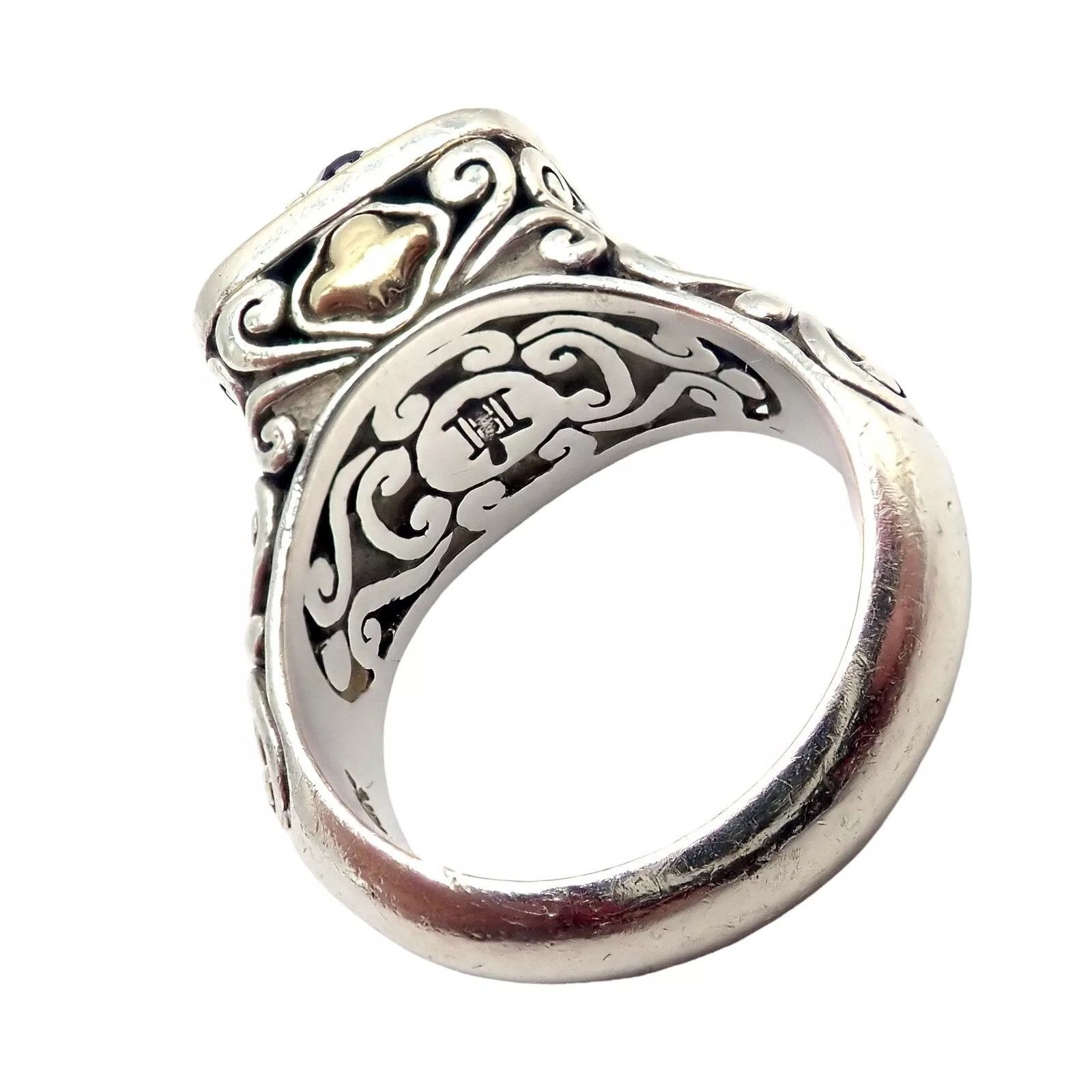 John Hardy Silver 18k Yellow Gold Lava Fire Amethyst Tourmaline Ring Size ONE SIZE - 5 Thumbnail