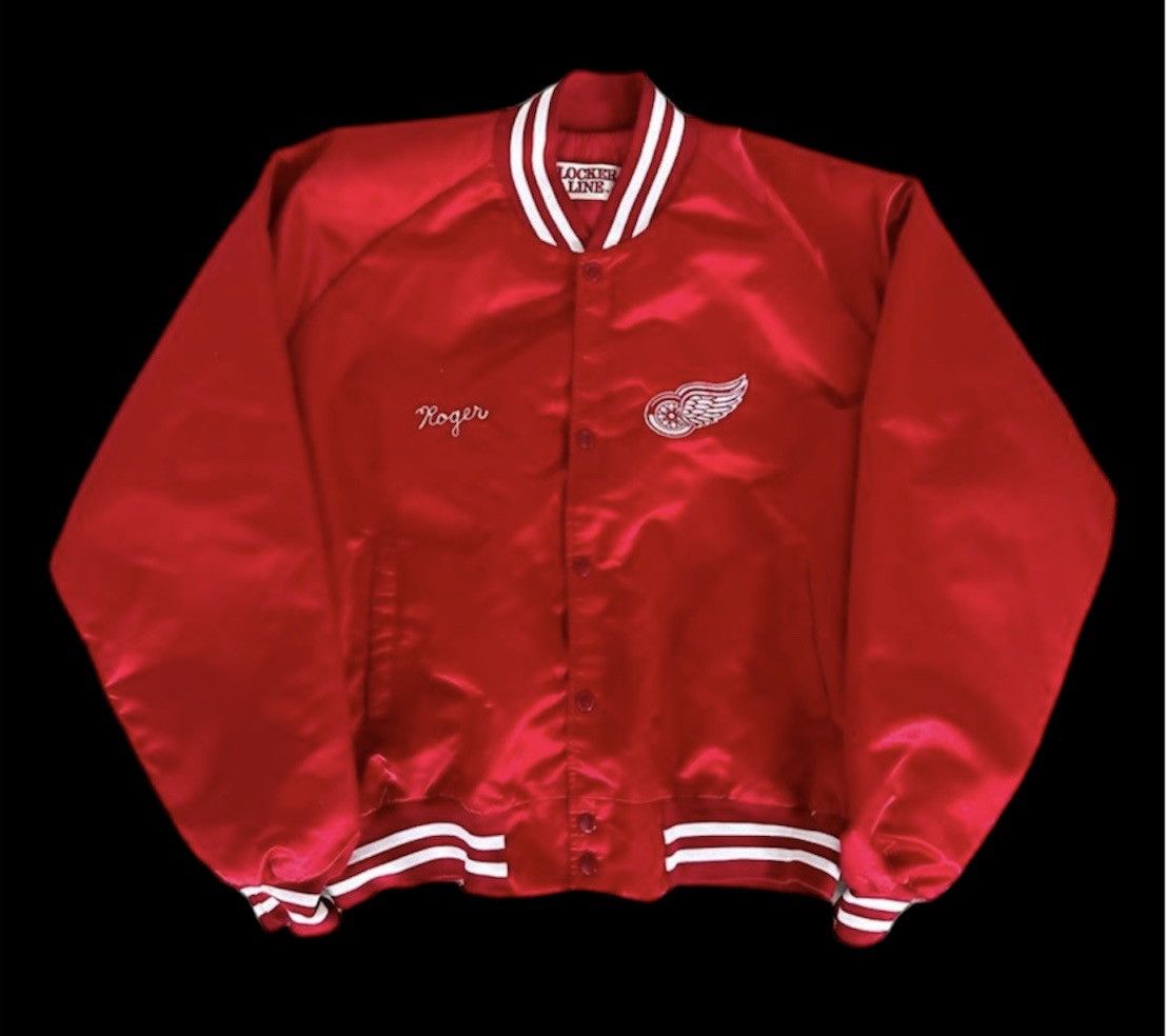 Red Wing × Vintage 80s Detroits Red Wings NHL Varsity Satin Coach Jacket Size US XXL / EU 58 / 5 - 2 Thumbnail