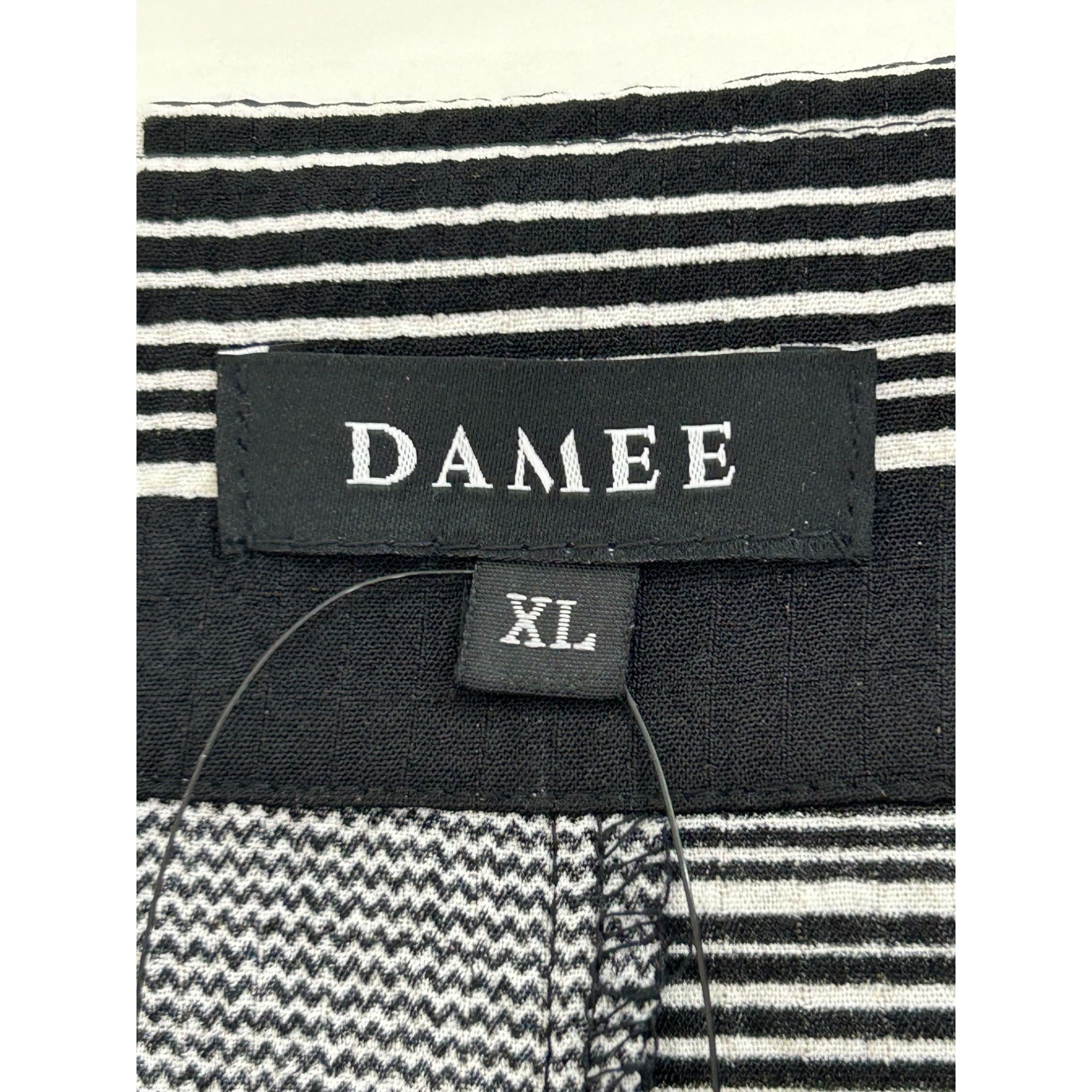 Other Damee Tunic Top XL Black White Checkered Mesh Inserts Collar Size XL / US 12-14 / IT 48-50 - 4 Thumbnail