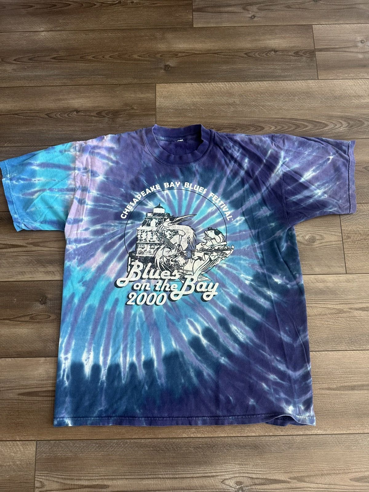 Band Tees × Vintage Vintage Blues on the Bay 2000 Chesapeake Tie Dye Festival T Size US L / EU 52-54 / 3 - 1 Thumbnail