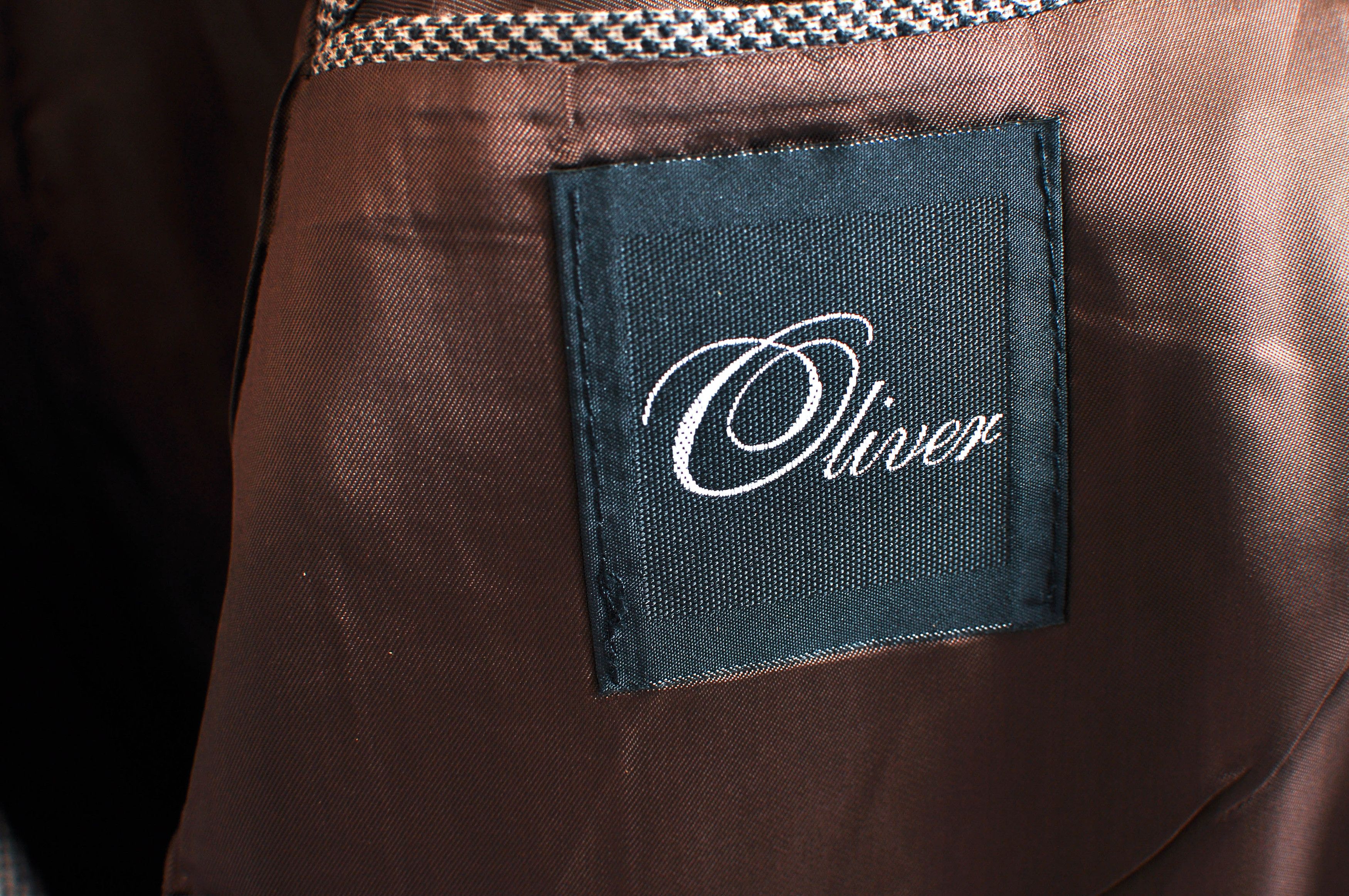 Other Vintage 90s Tweed Brown Suit by Oliver Turo Tailor Size 44R - 4 Thumbnail