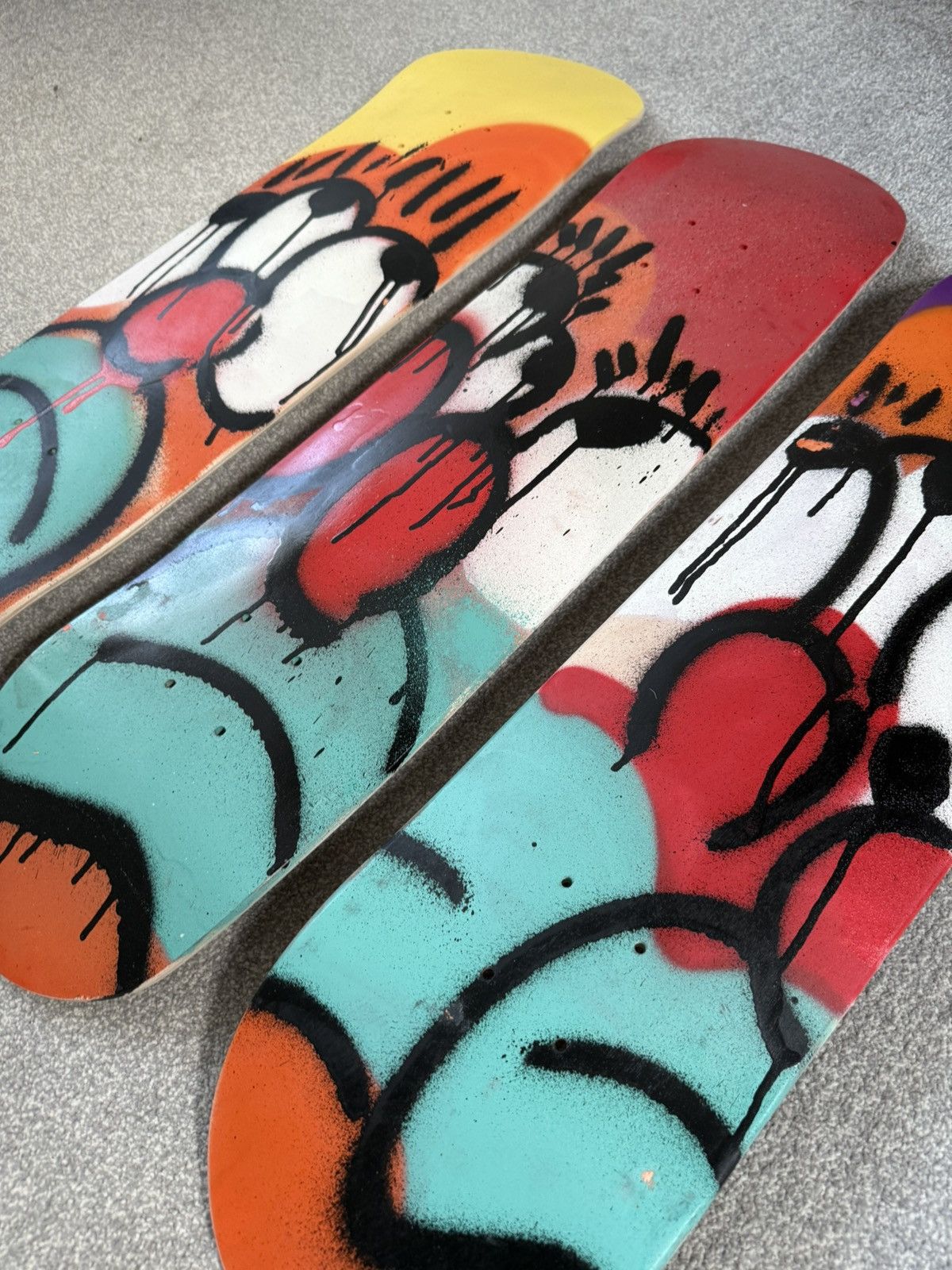 Other Slawn Skateboard Hand Sprayed Art Collection X3 Skate Decks Size 44 - 3 Thumbnail