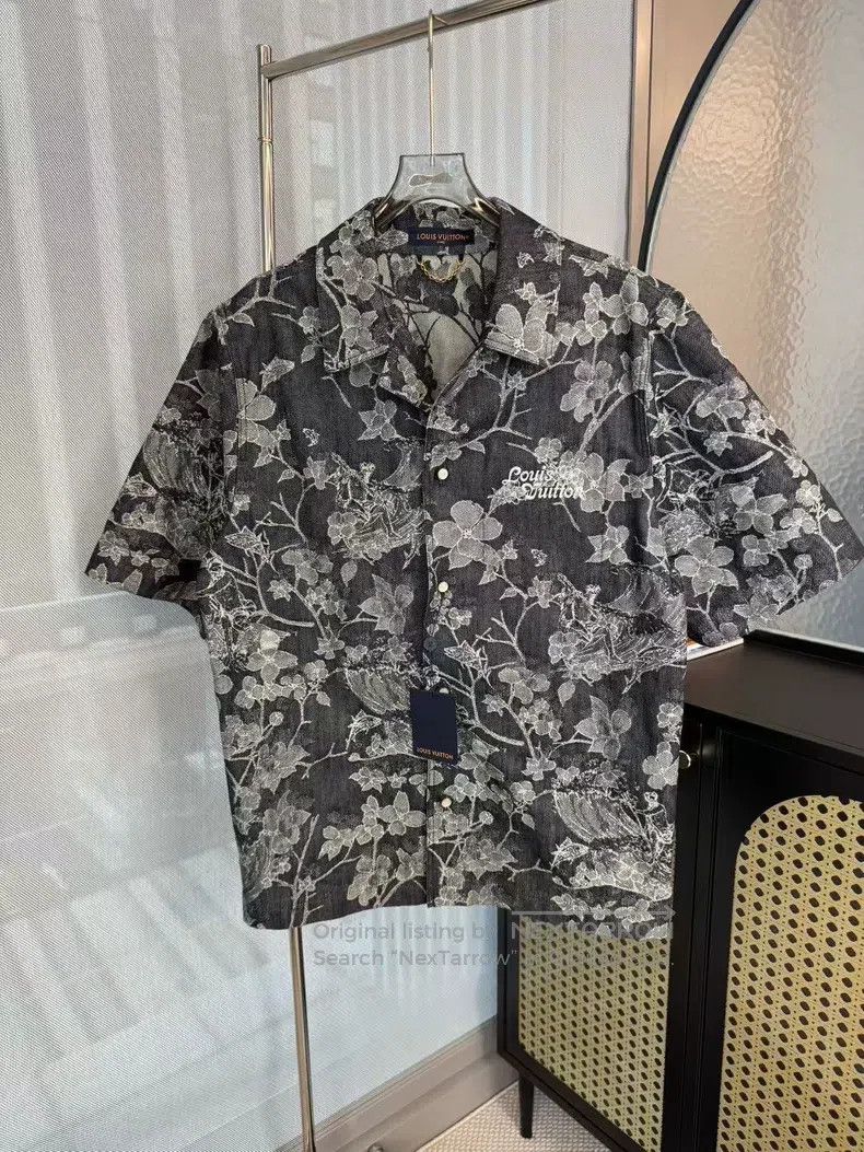 Louis Vuitton Louis Vuitton New Black Botanical Floral Denim Shirt Size US XXL / EU 58 / 5 - 1 Thumbnail
