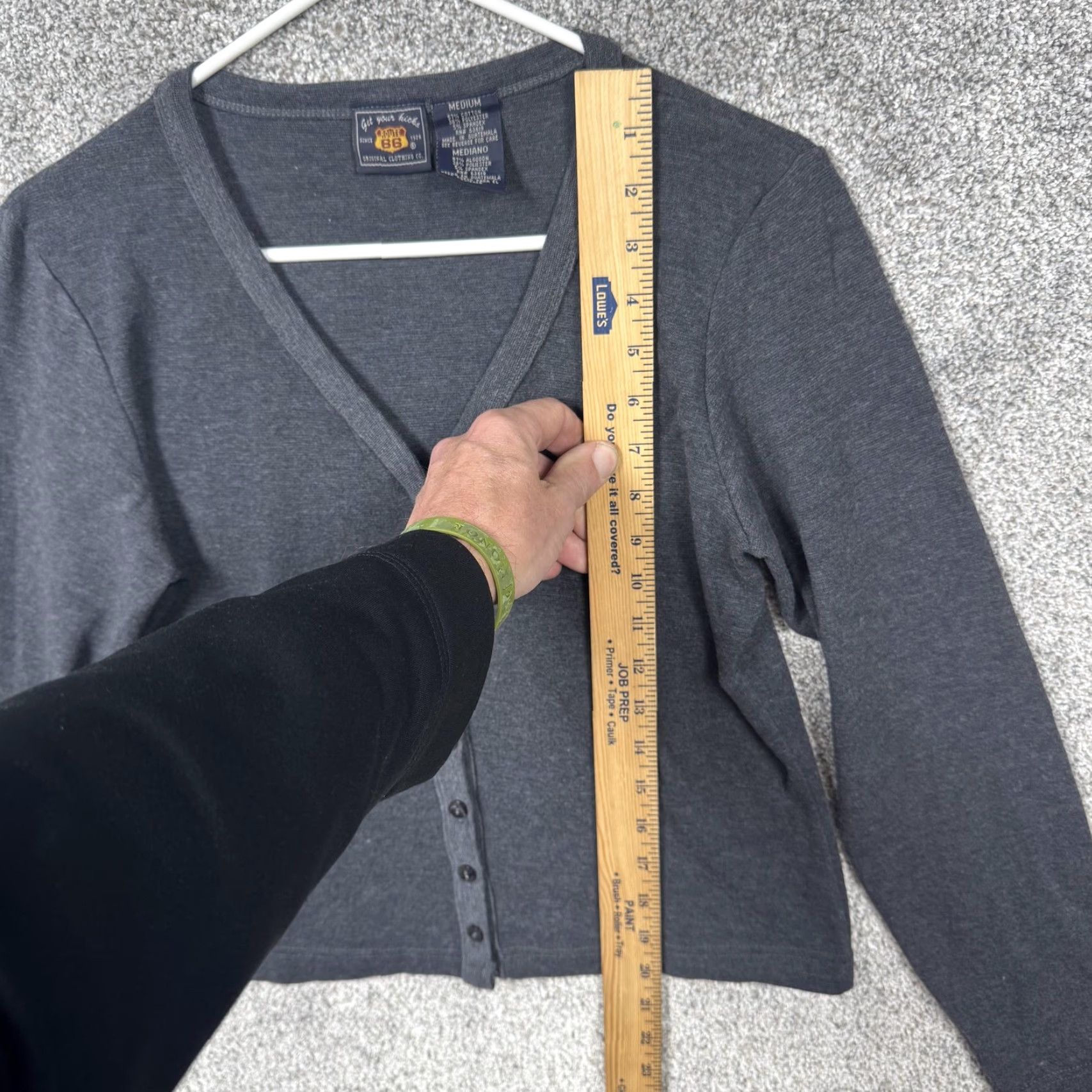 Route 66 Route 66 Cardigan Sweater M Women Gray Solid Knit V-Neck Button Front Office Casual Minimalist Size M / US 6-8 / IT 42-44 - 2 Thumbnail