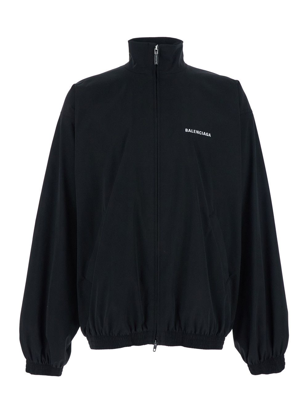 Balenciaga Black High Neck Sweatshirt with Logo Lettering on Front and Rear in Tech Fabric Man Size US XS / EU 42 / 0 - 1 Thumbnail