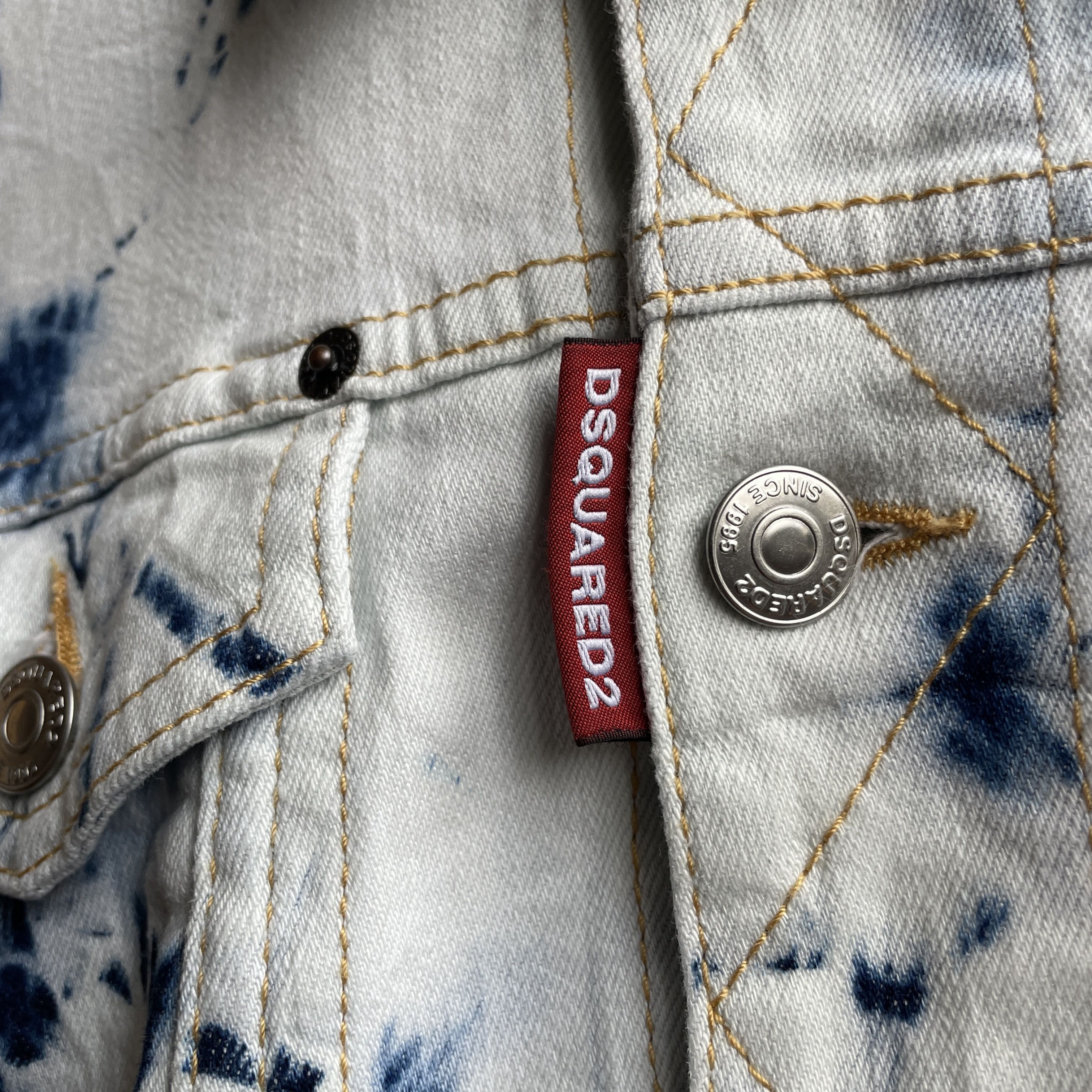 Dsquared2 Dsquared2 Womens Tie Dye Classic Cropped Jean Jacket Size M / US 6-8 / IT 42-44 - 6 Thumbnail
