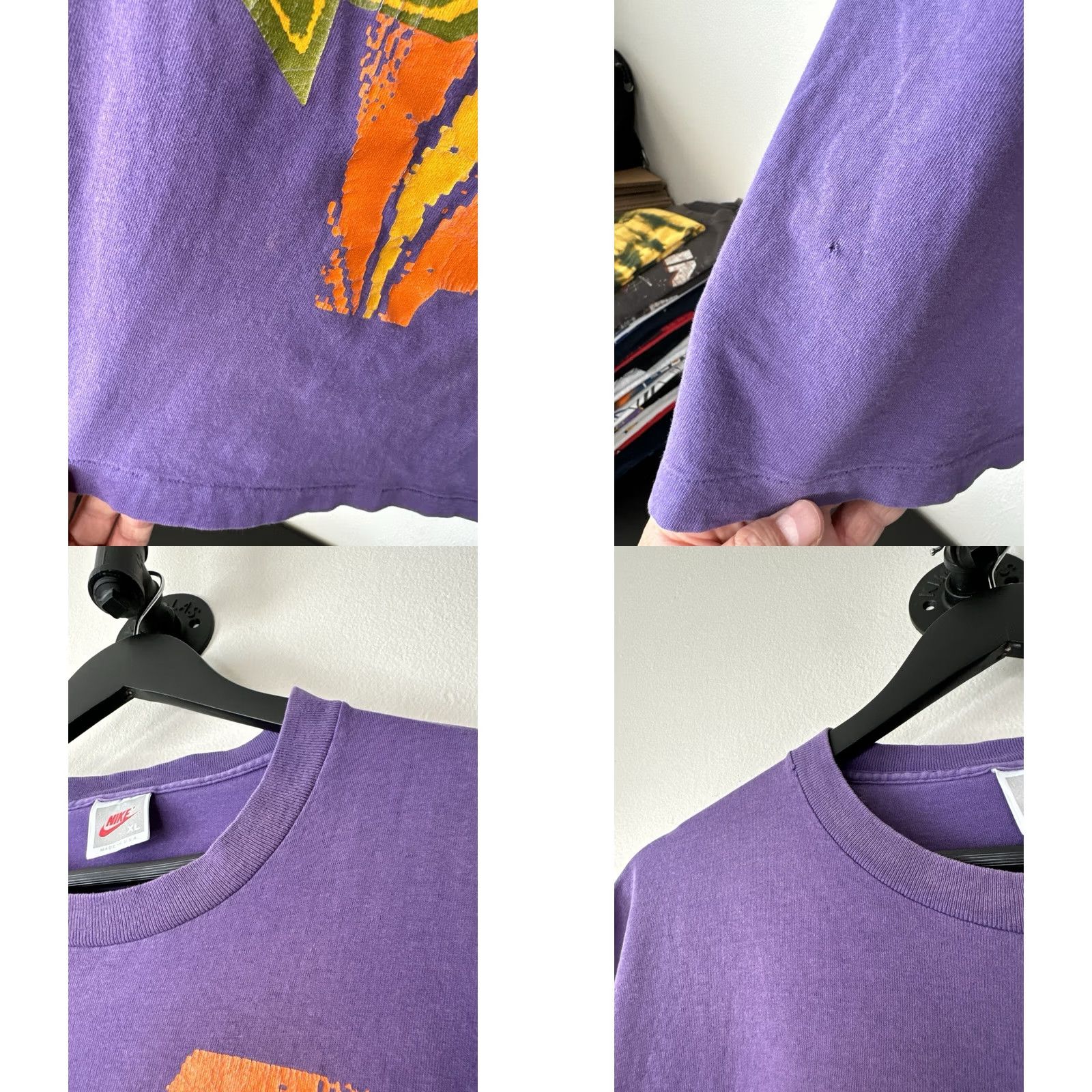 Nike VINTAGE Nike Basketball Graphic T Shirt USA Purple Single Stitch XL 90s Mens Size US XL / EU 56 / 4 - 8 Thumbnail