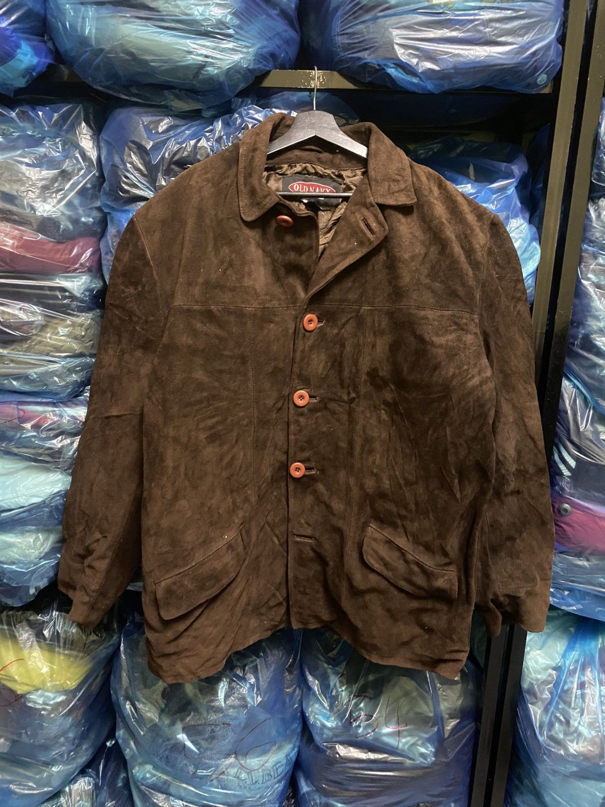 Old Navy Vintage Old Navy Brown Genuine Suede Leather Button Jacket Size US L / EU 52-54 / 3 - 1 Thumbnail
