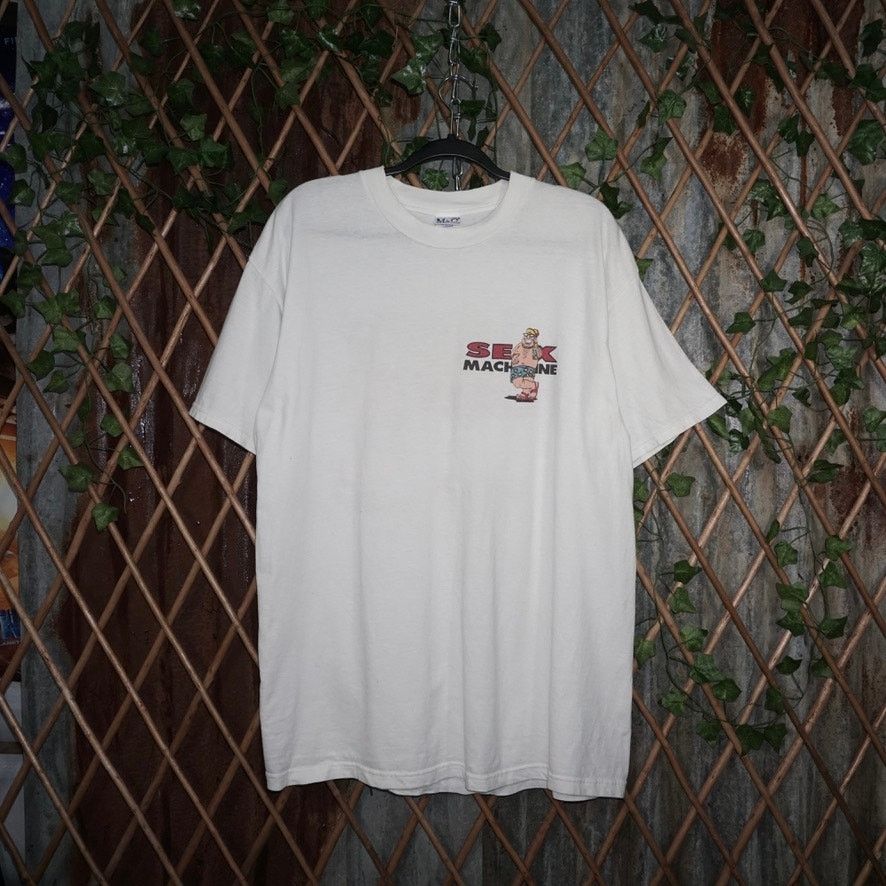 Vintage XL - Vintage Y2K sex machine big guy drinking beer t-shirt Size US XL / EU 56 / 4 - 2 Thumbnail