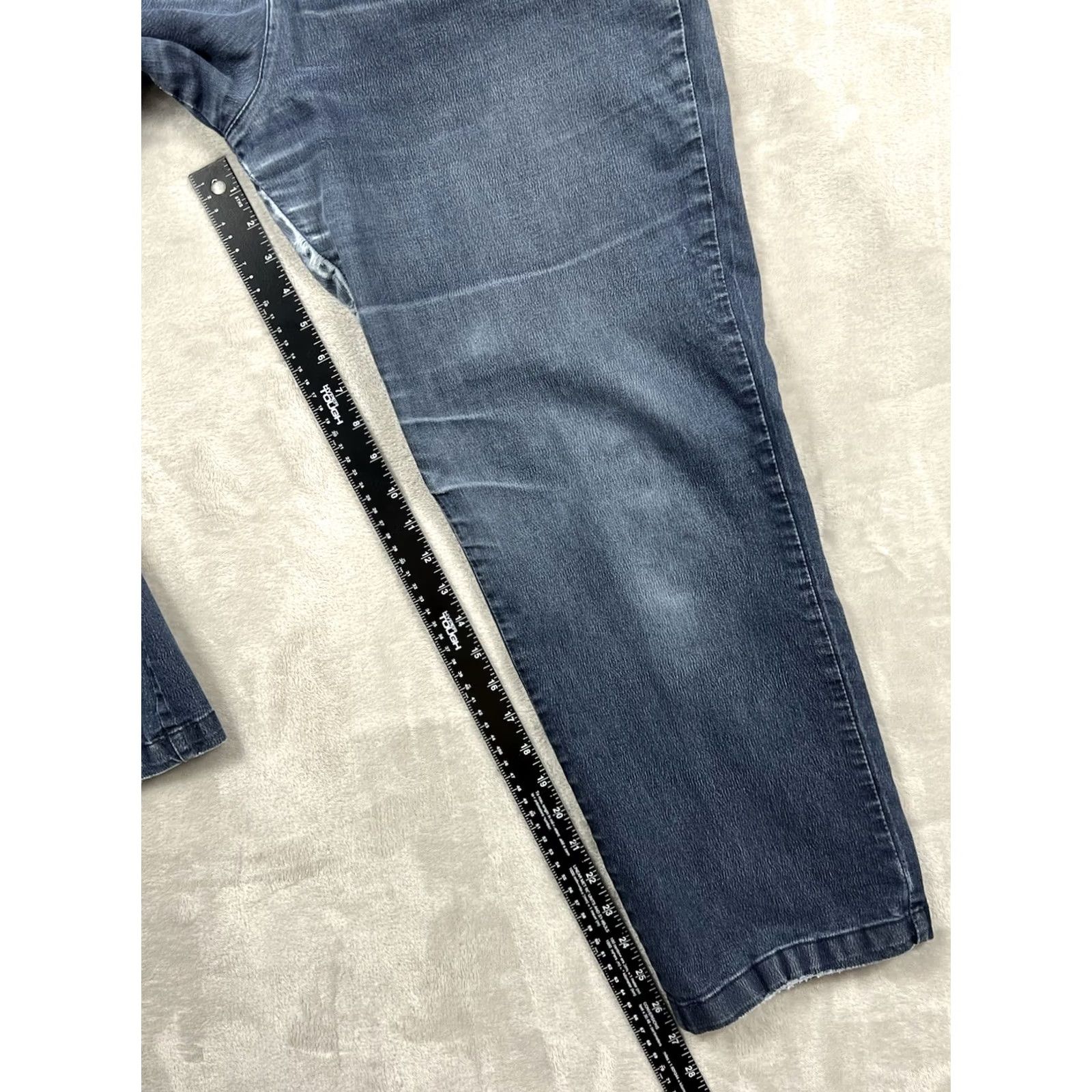 Lee Lee Jeans Women's Relaxed Fit Straight Leg Jeans Dark Wash 14P Petite Denim Pants Size 36" / US 14 / IT 50 - 5 Thumbnail