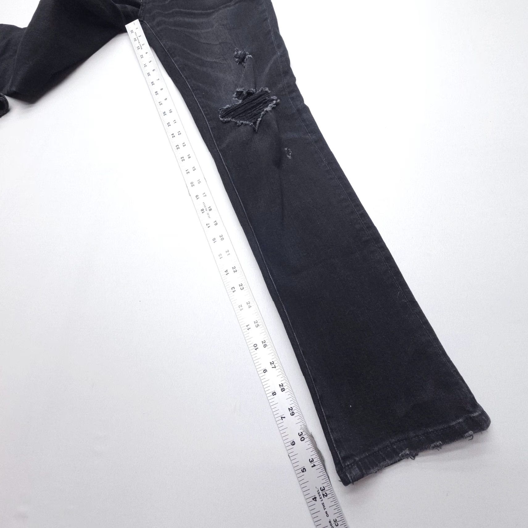 American Eagle Outfitters American Eagle Outfitters Jeans Mens 30 x 32 Slim Straight Black Distressed Stretch Denim 5-Pocket Modern Grunge Size US 30 / EU 46 - 6 Thumbnail