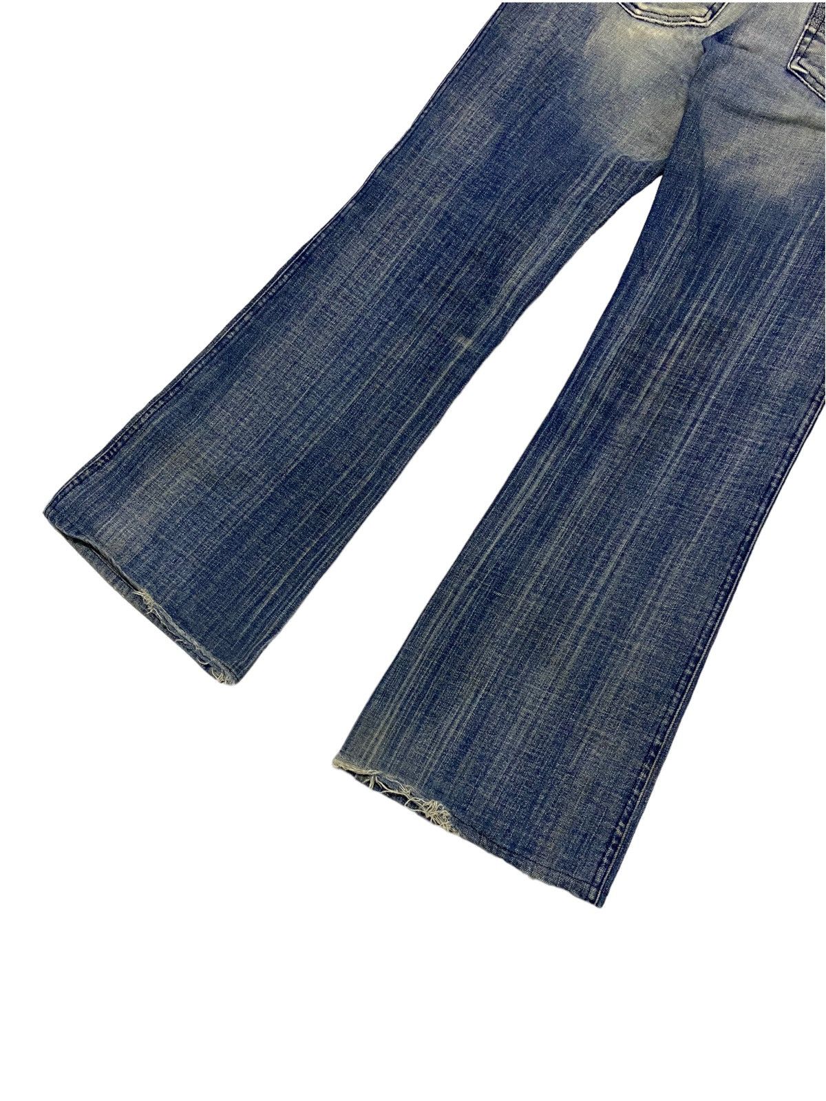 14th Addiction × If Six Was Nine × Le Grande Bleu (L.G.B.) Flare Diesel Low Rise Mud Washed Light Whisker Distressed Size US 30 / EU 46 - 12 Thumbnail
